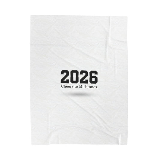 Velveteen Plush Blanket —2026 Roman Numerals Velveteen Plush Blanket