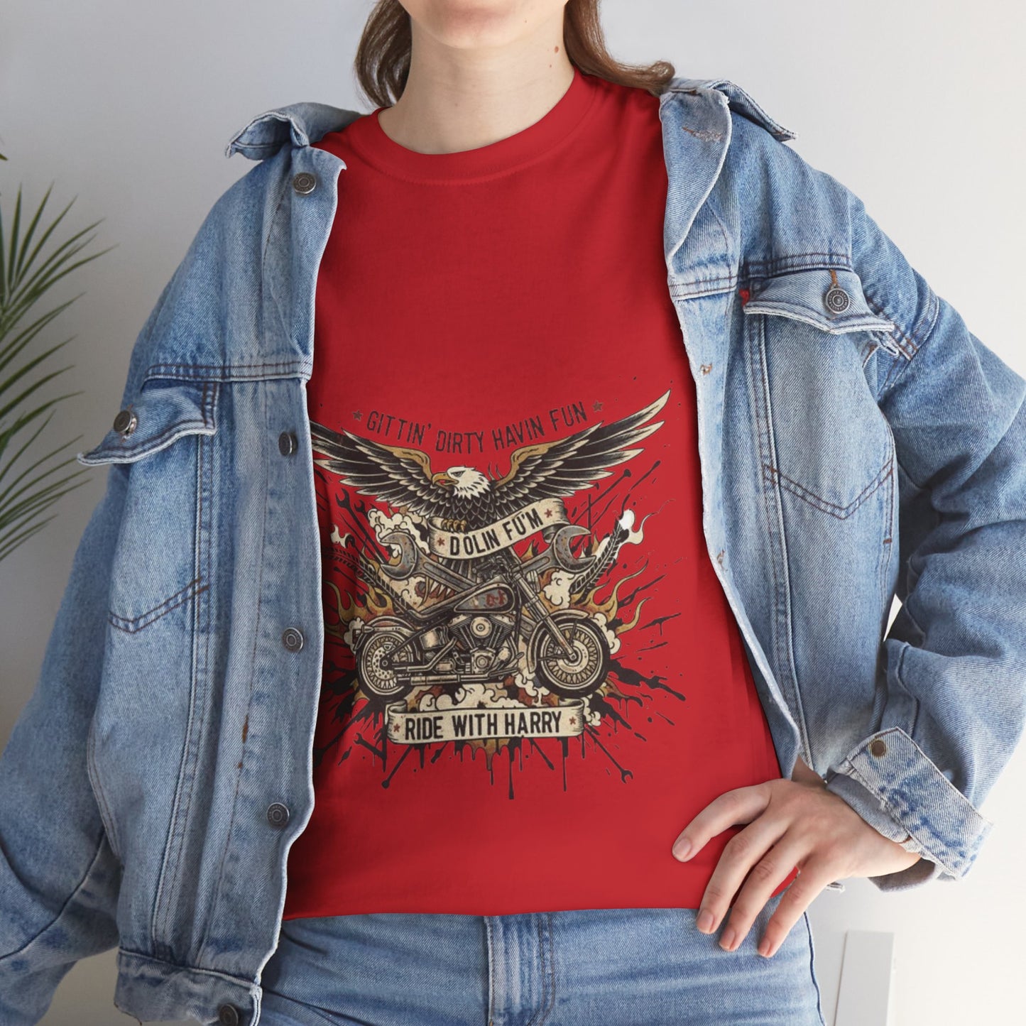 Ride With Dirty Harry Motorcycle Tee — Vintage Chopper Biker Graphic