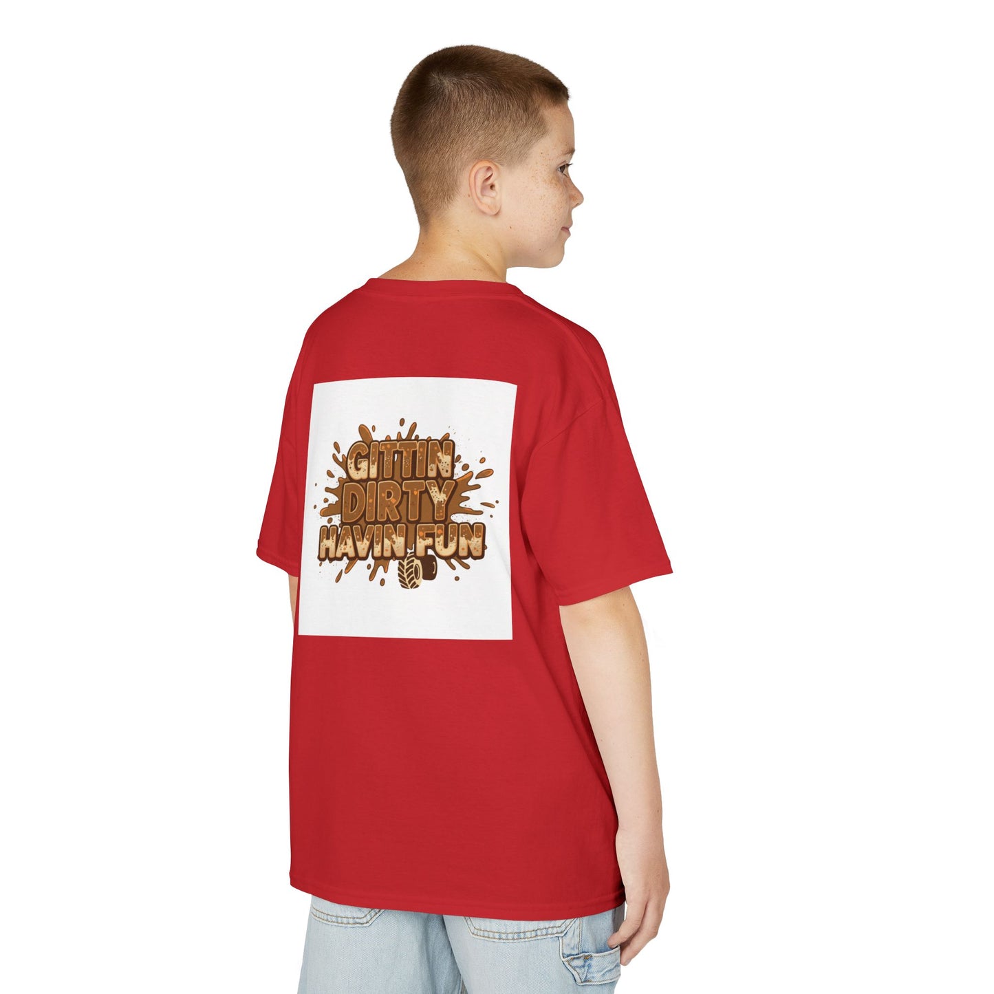 Kids T‑Shirt — "Gettin' Dirty Havin' Fun" Mud Play Graphic Tee