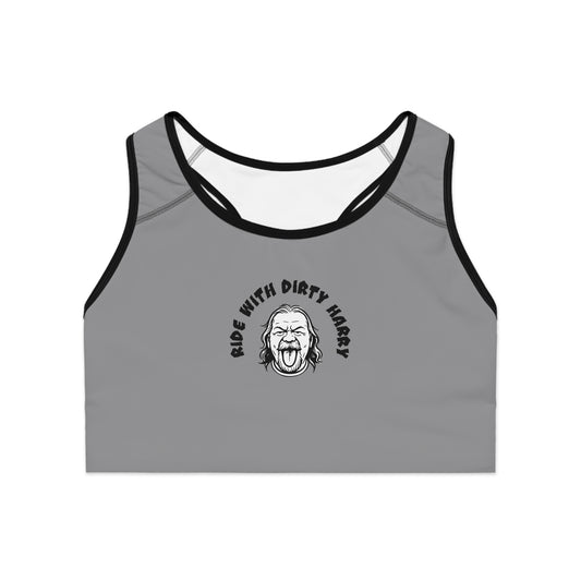 Dirtyharry Sports Bra — 'Let Dirtyharry Look Good on You' All-Over Print