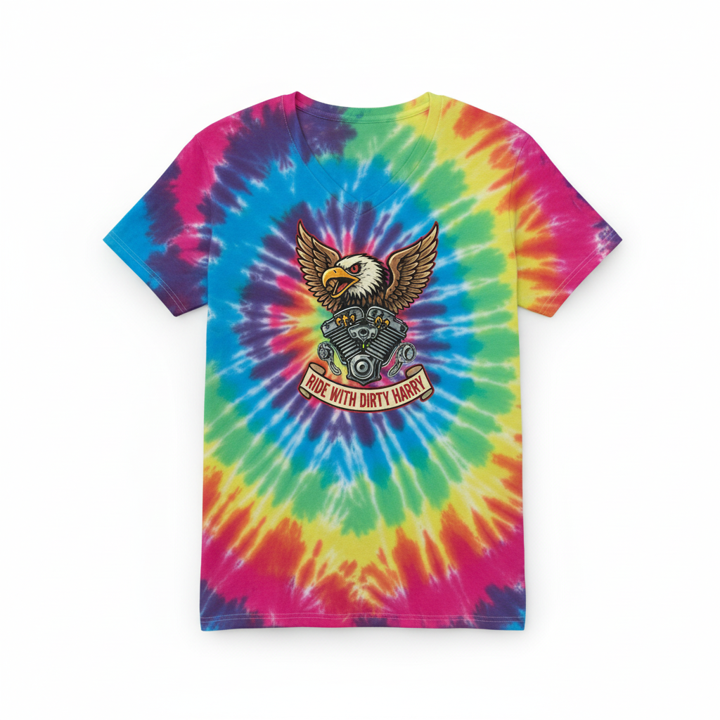Candy's Bar v-neck t-shirt in tie-dye