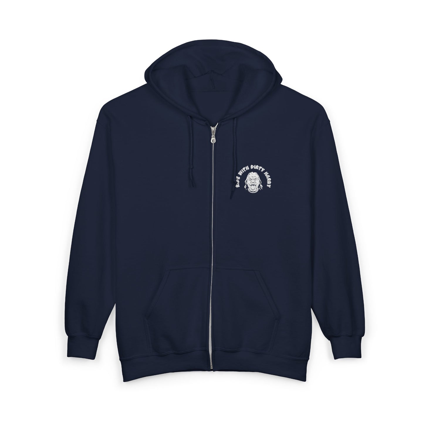 Dirty Harry logo front and back Zip Hoodie — Warm Full‑Zip Sweatshirt
