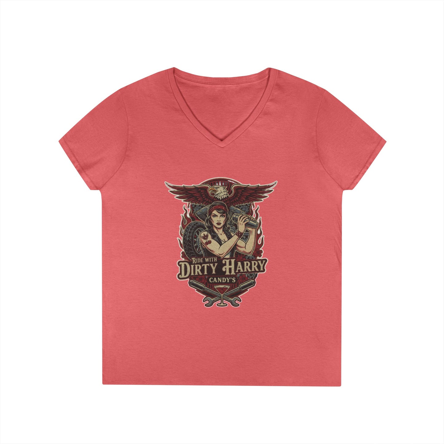 Candy V-Cut T-Shirt - Premium Women’s Slim Fit Jersey