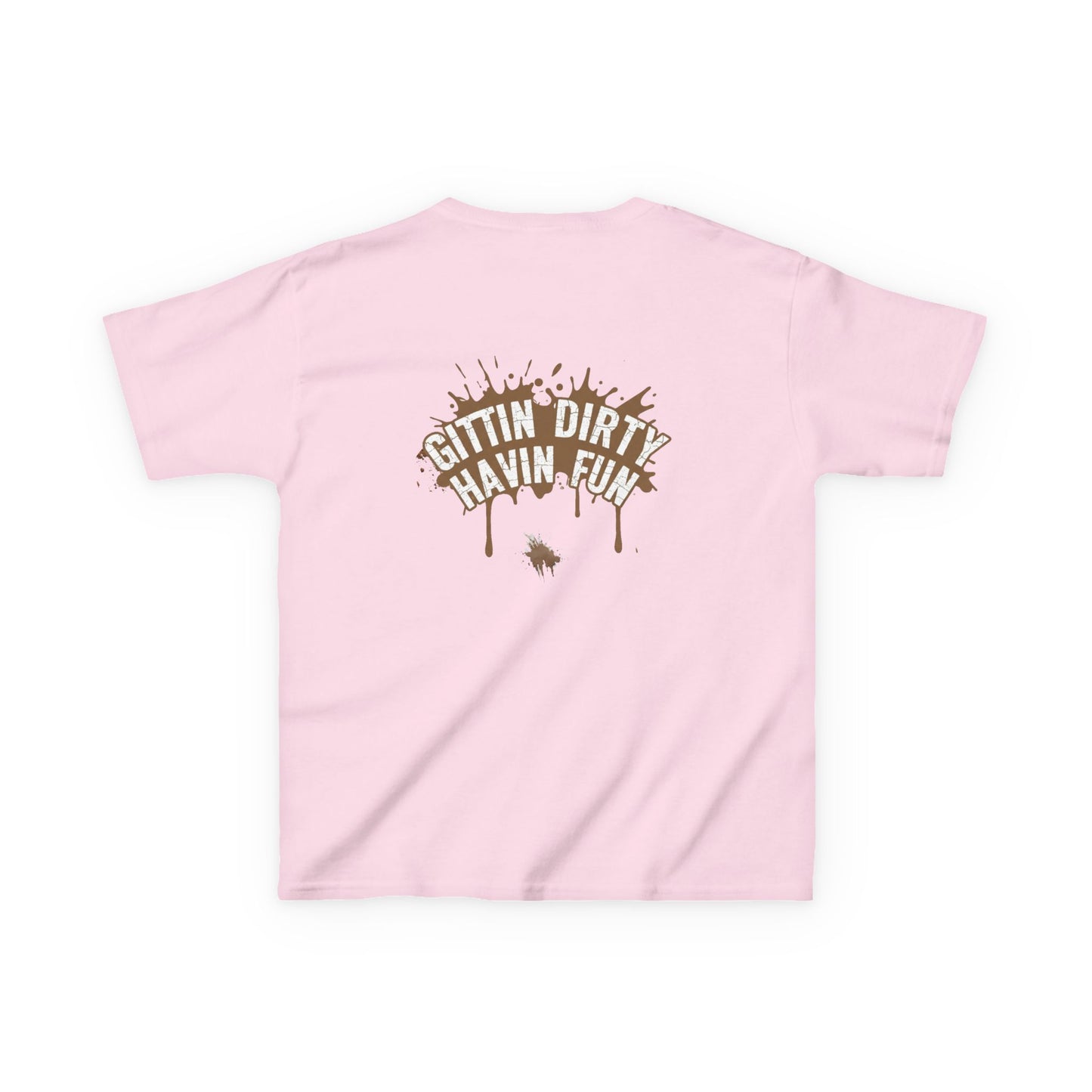 Kids Tee — 'Gittin' Dirty, Havin' Fun' Mud Splash Graphic