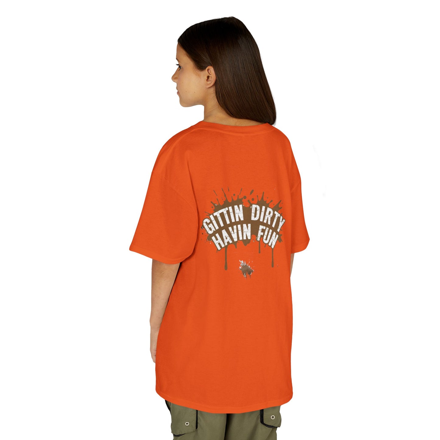 Kids Tee — 'Gittin' Dirty, Havin' Fun' Mud Splash Graphic