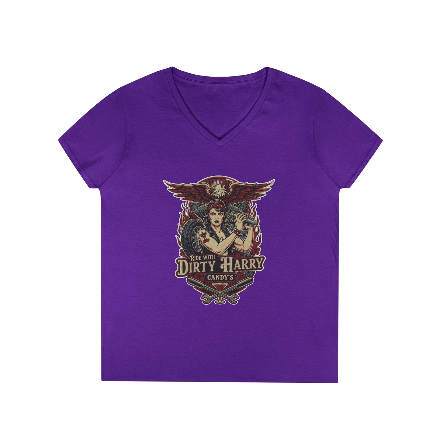 Candy V-Cut T-Shirt - Premium Women’s Slim Fit Jersey