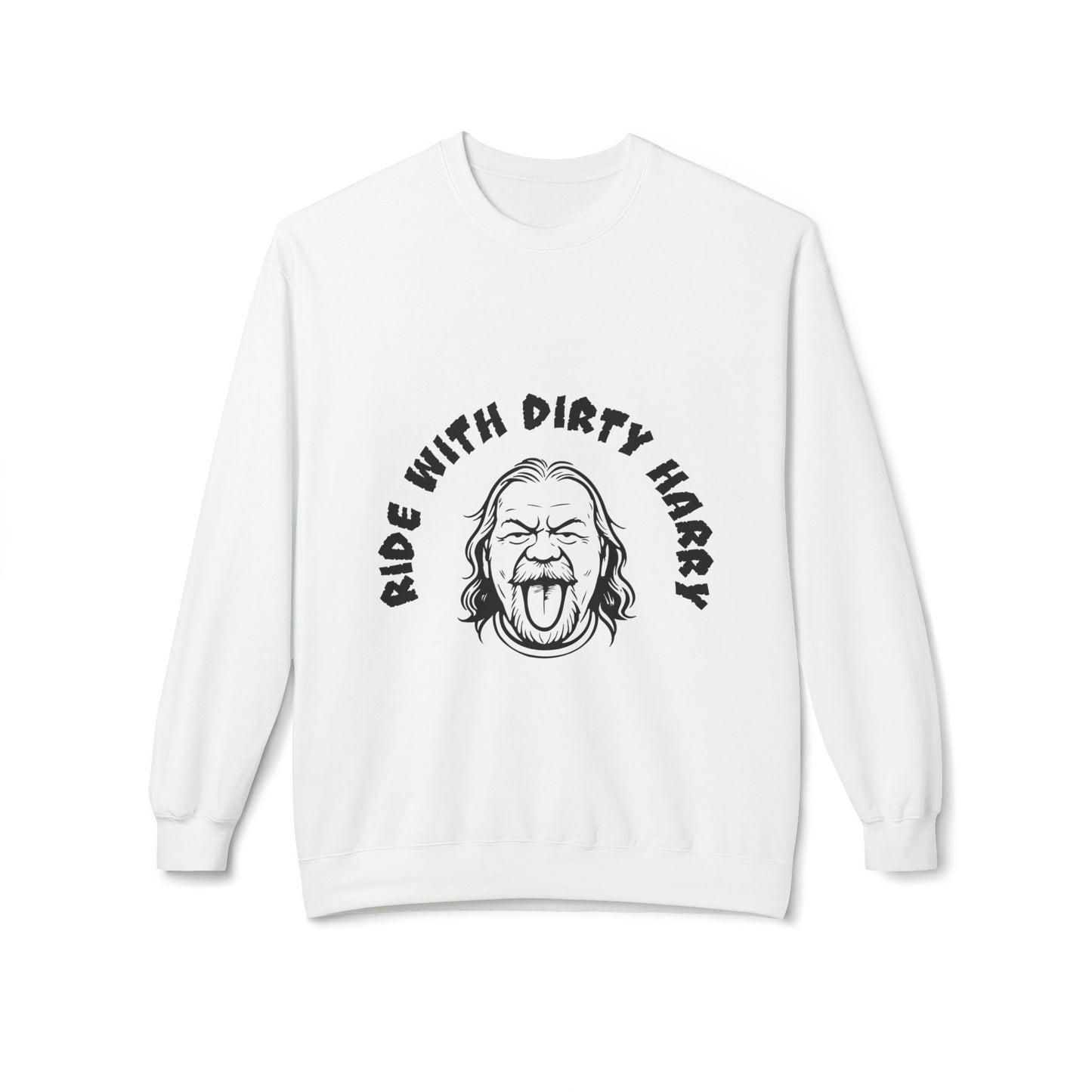 Ride With Dirty Harry Crewneck Sweatshirt — Vintage Biker Graphic Pullover