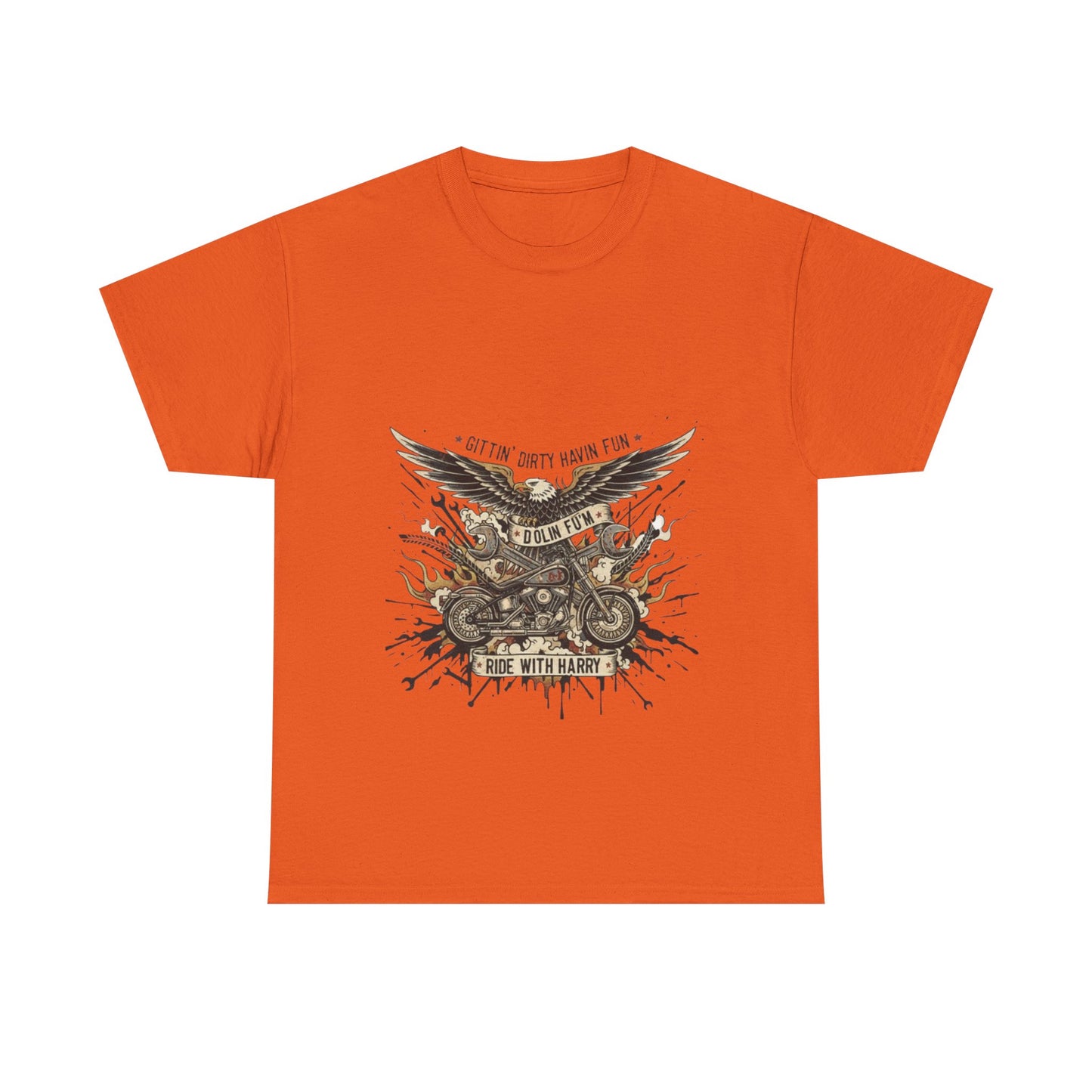 Ride With Dirty Harry Motorcycle Tee — Vintage Chopper Biker Graphic