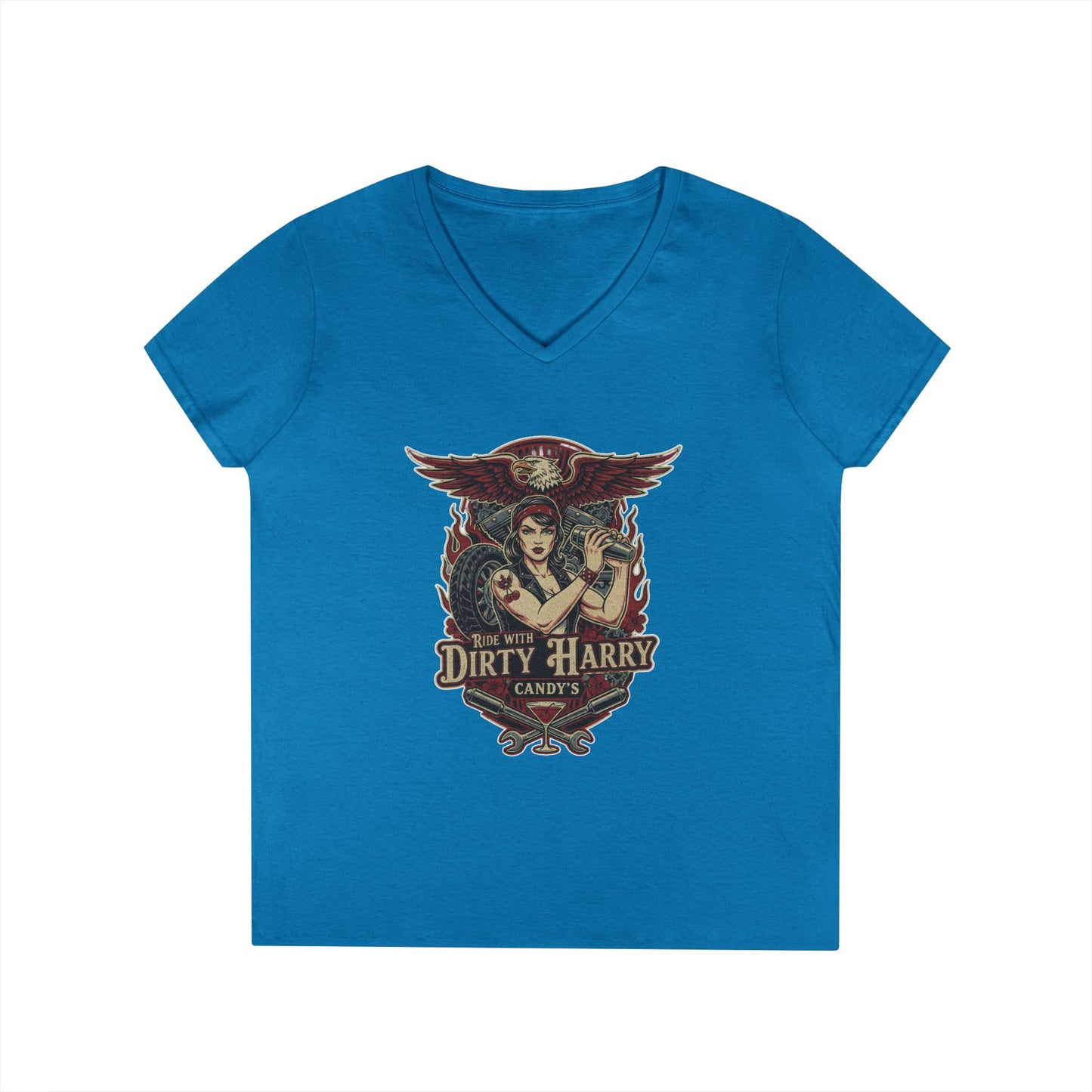 Candy V-Cut T-Shirt - Premium Women’s Slim Fit Jersey