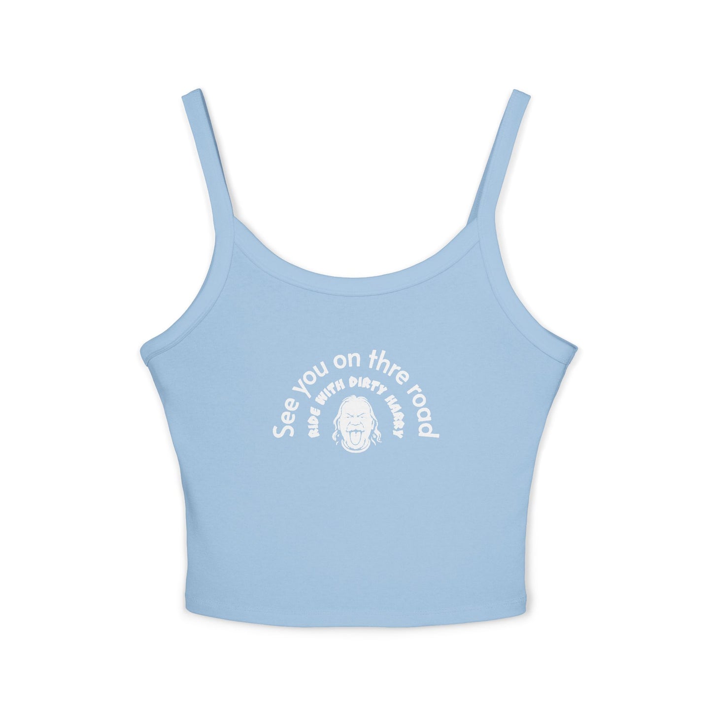 Women's 'Eat My Dust' Crop Tank — White Letters Vintage Racing Graphic