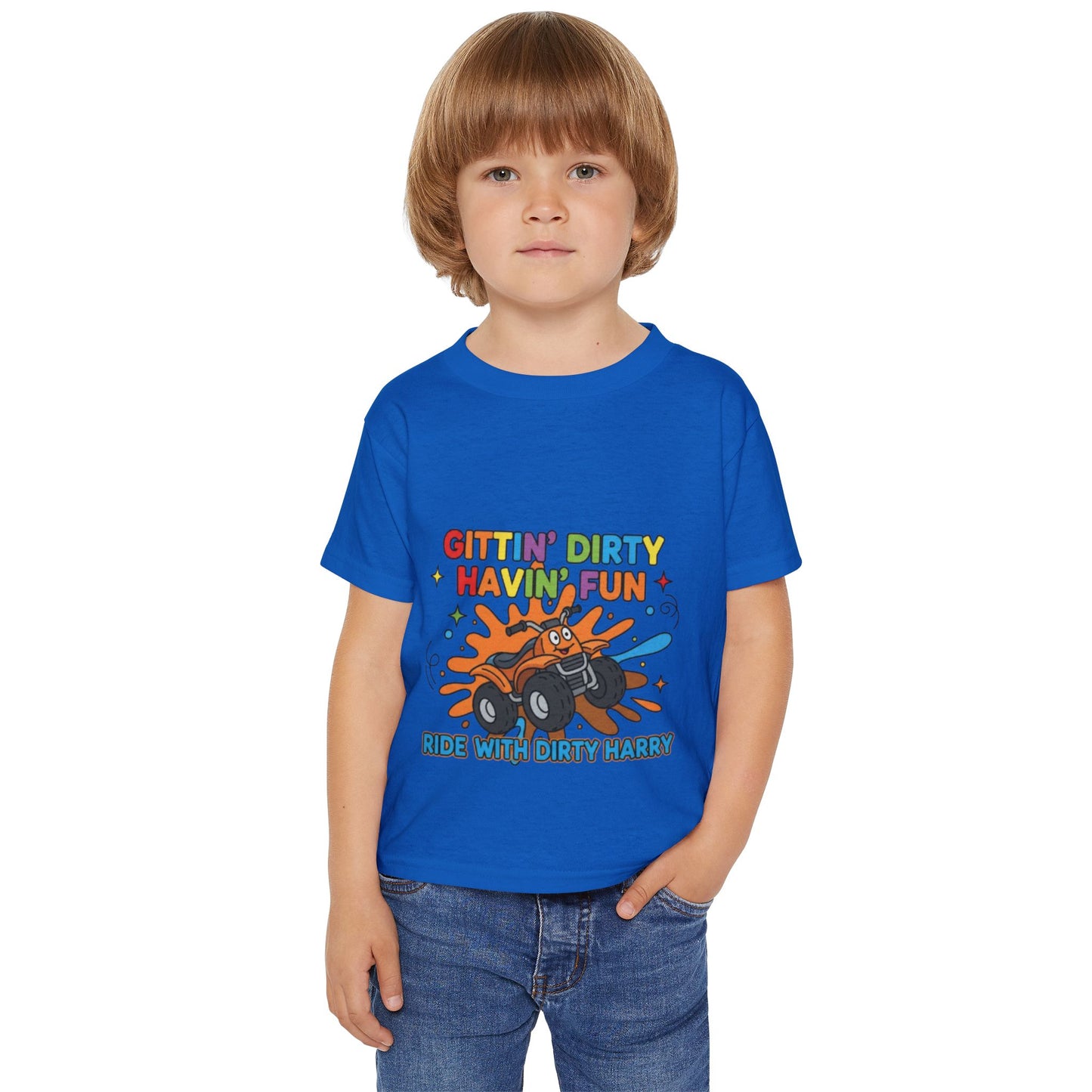 Gittin' Dirty Havin' Fun Toddler Tee — Kids Mud Truck Adventure Shirt