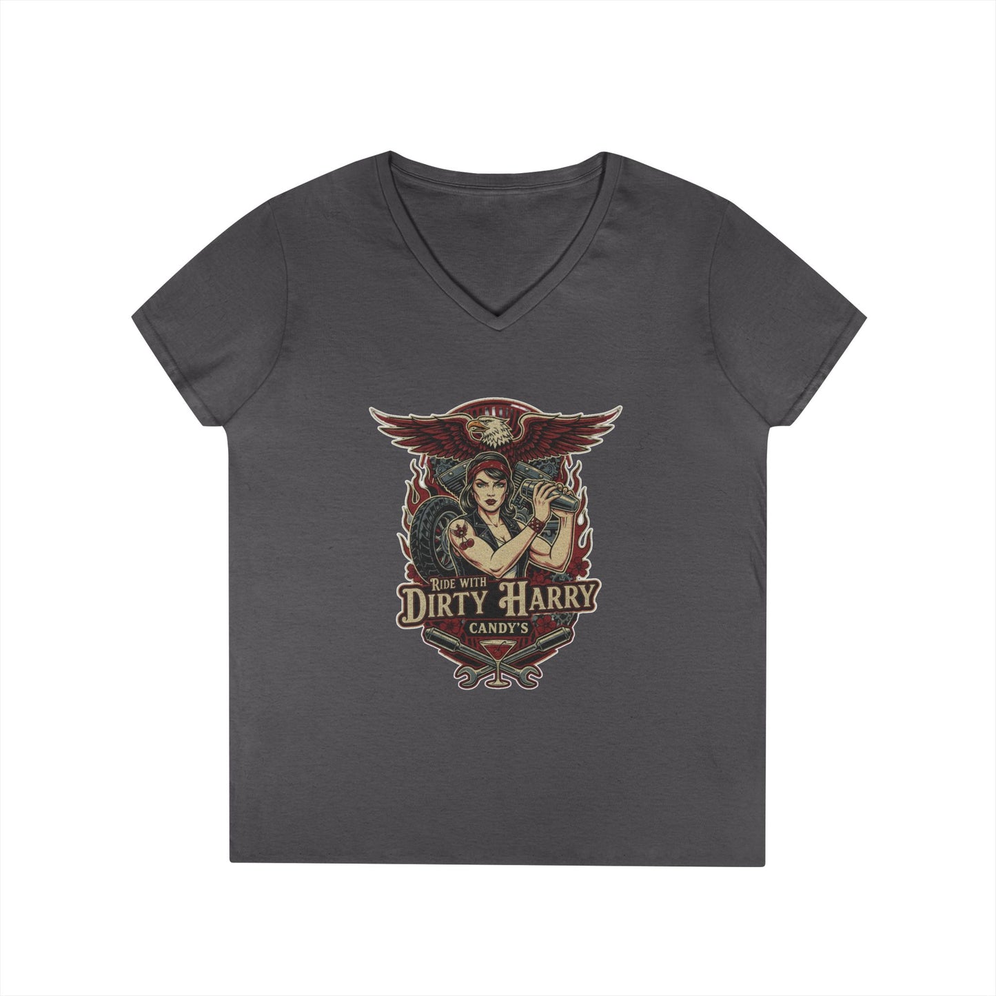 Candy V-Cut T-Shirt - Premium Women’s Slim Fit Jersey