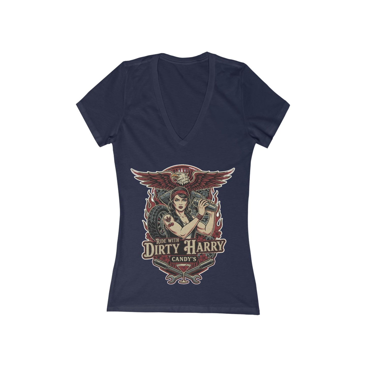 Women's Jersey Short Sleeve Deep V-Neck Tee