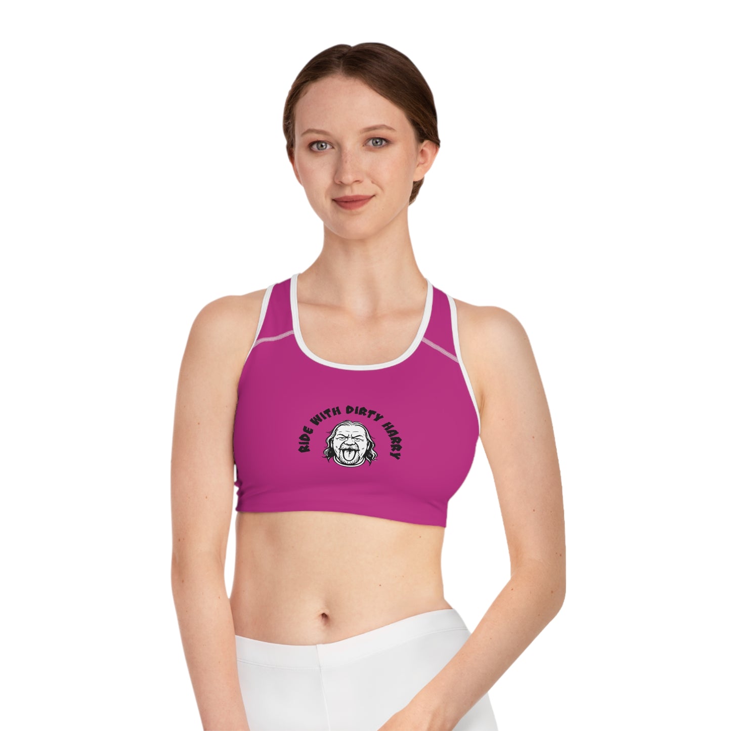 DirtyHarry 'Looks Good On You' Sports Bra — All-Over Print Activewear