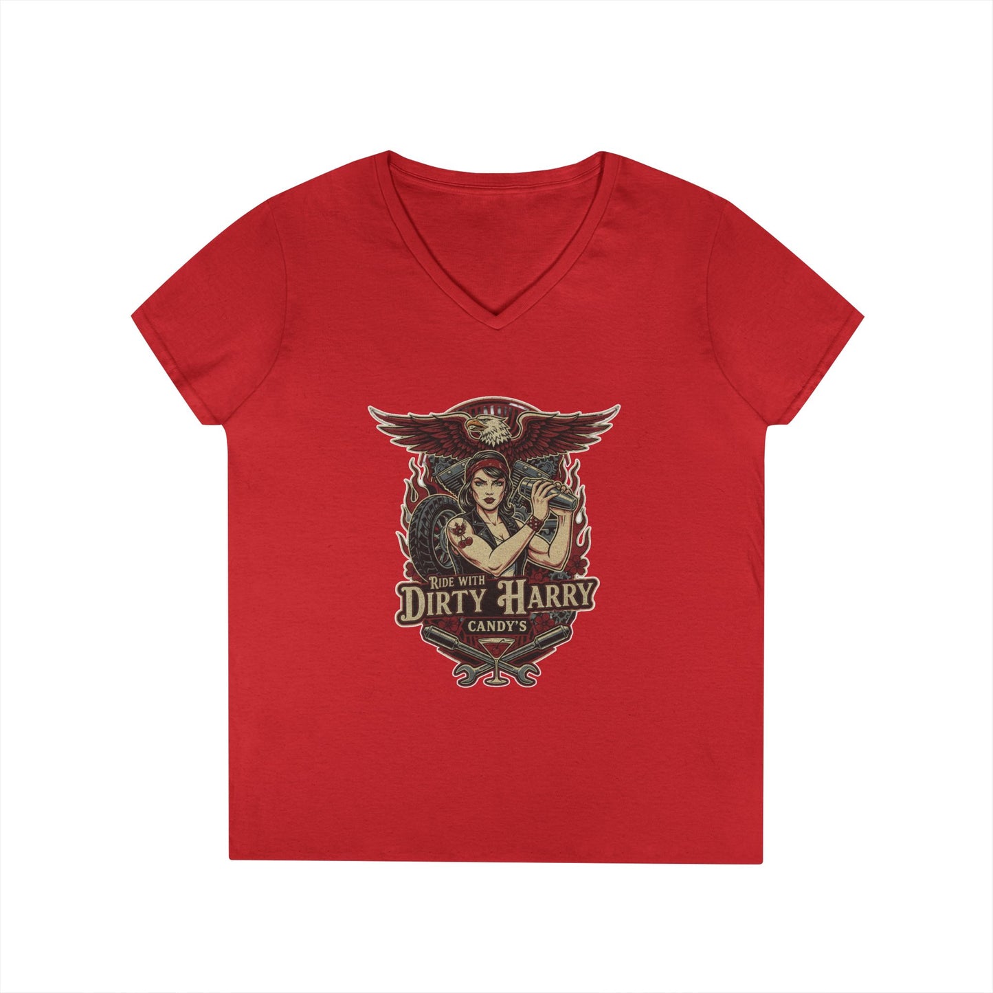 Candy V-Cut T-Shirt - Premium Women’s Slim Fit Jersey