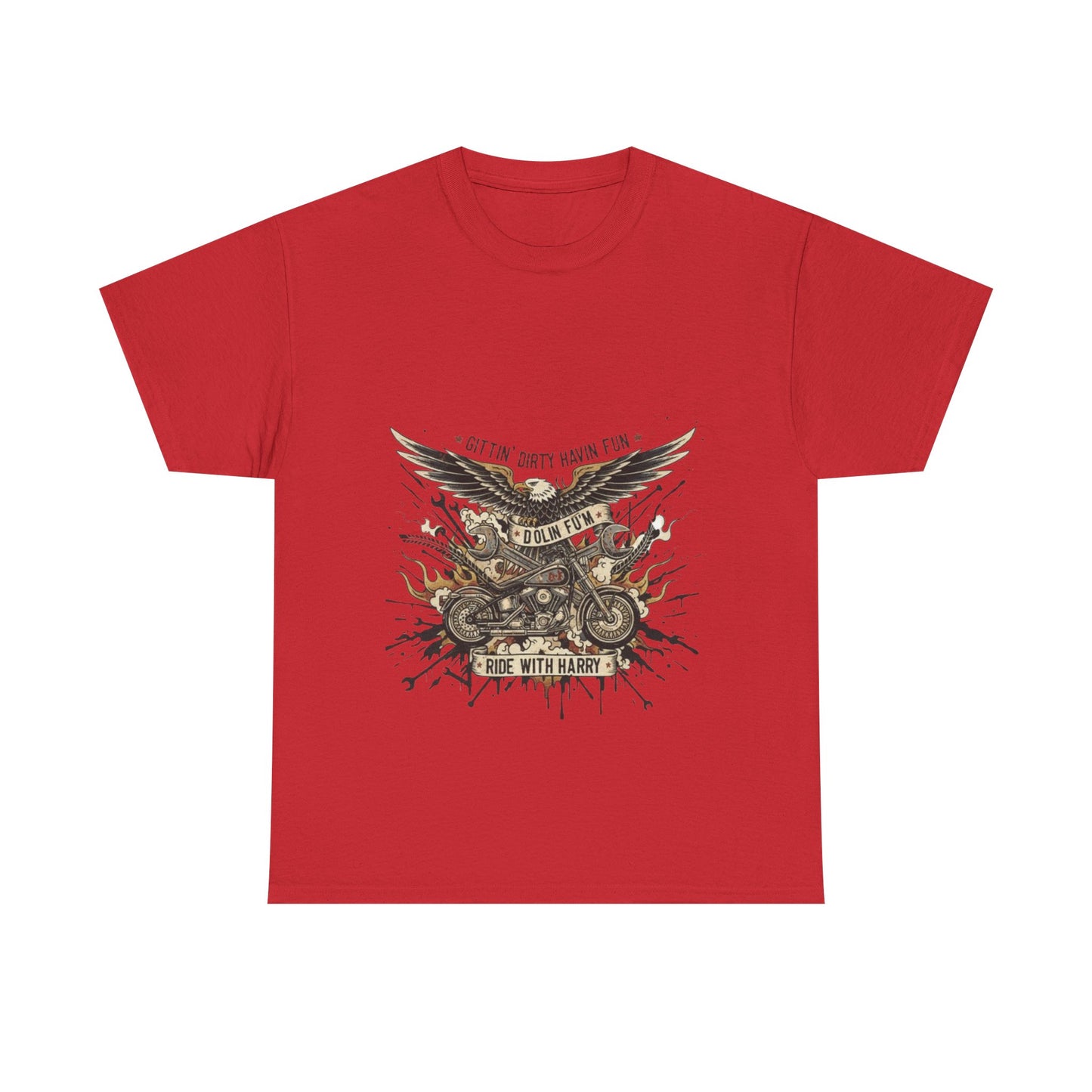 Ride With Dirty Harry Motorcycle Tee — Vintage Chopper Biker Graphic