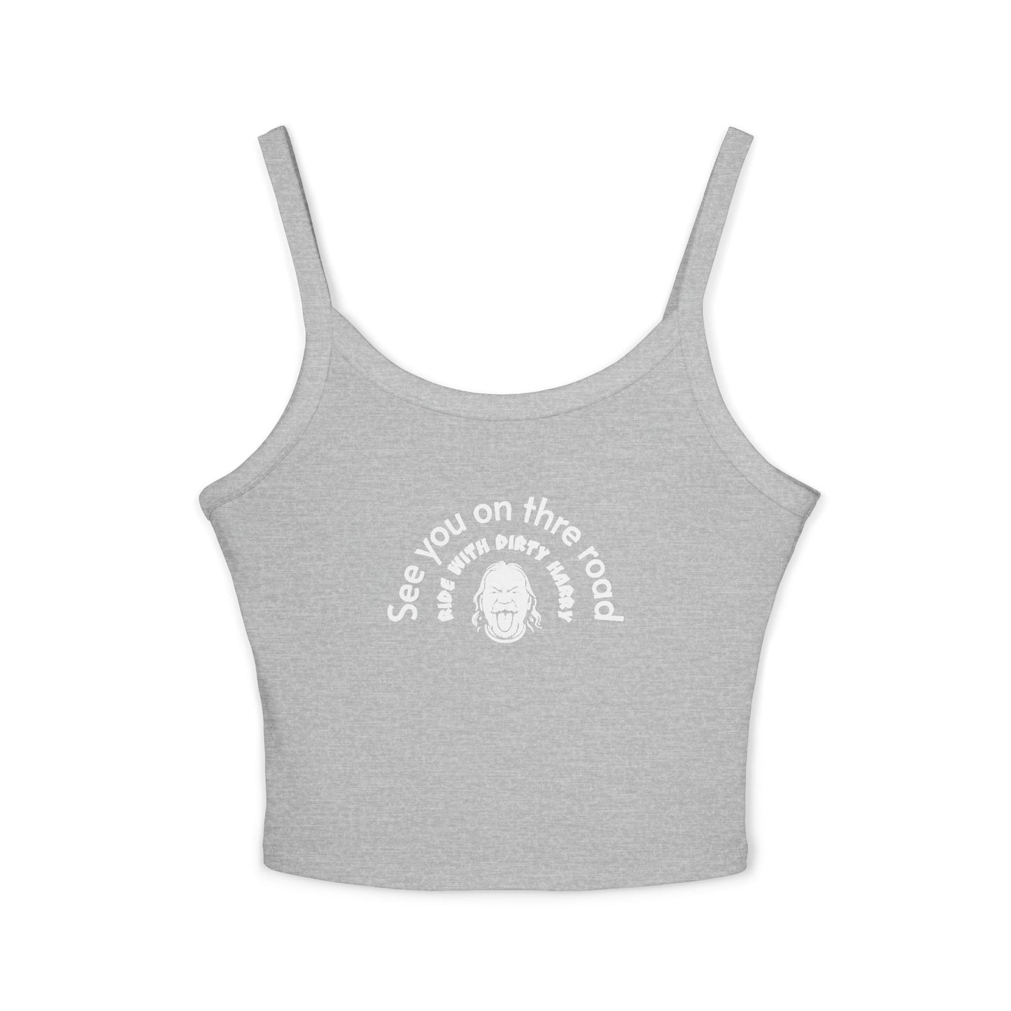 Copy of Copy of Women's 'Eat My Dust' Graphic Tank Top — Vintage Racing Face Crop Spaghetti Strap