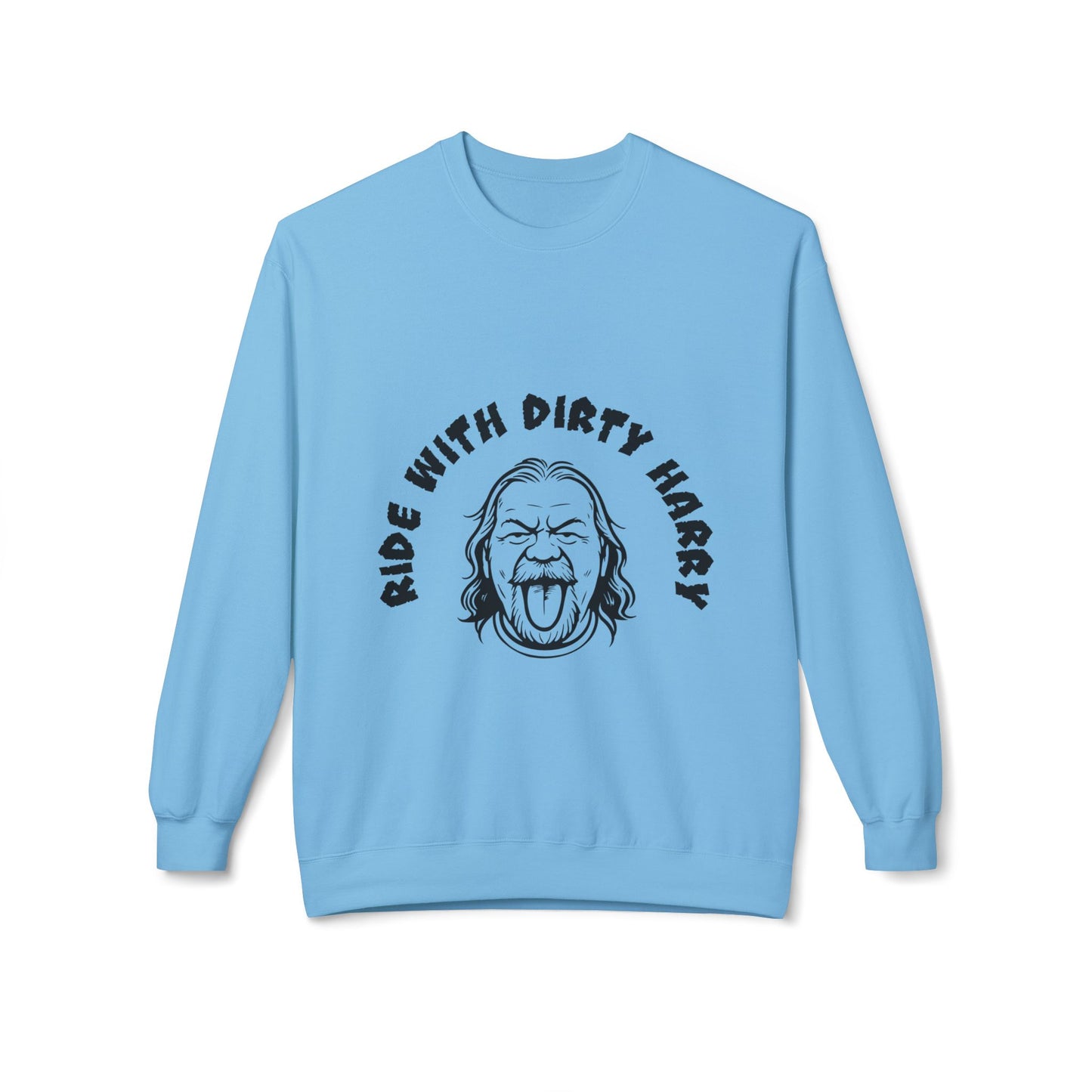 Ride With Dirty Harry Crewneck Sweatshirt — Vintage Biker Graphic Pullover