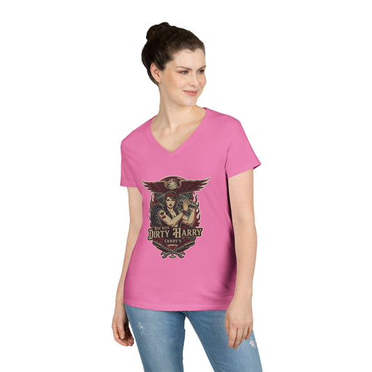 Candy V-Cut T-Shirt - Premium Women’s Slim Fit Jersey