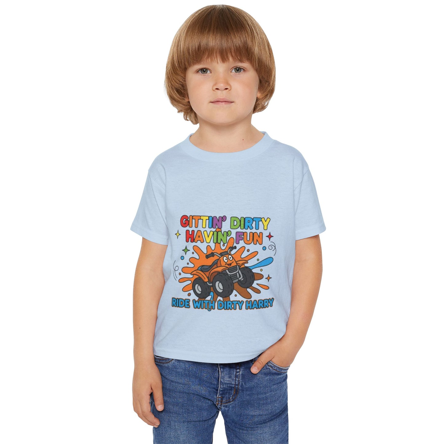Gittin' Dirty Havin' Fun Toddler Tee — Kids Mud Truck Adventure Shirt