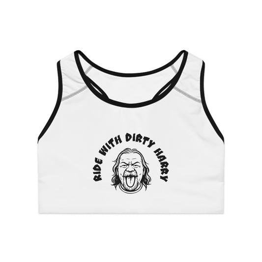 Ride with Dirty Harry Sports Bra - Fun Workout Gear, Activewear, Fitness Apparel, Gift for Gym Lovers, Unique Design