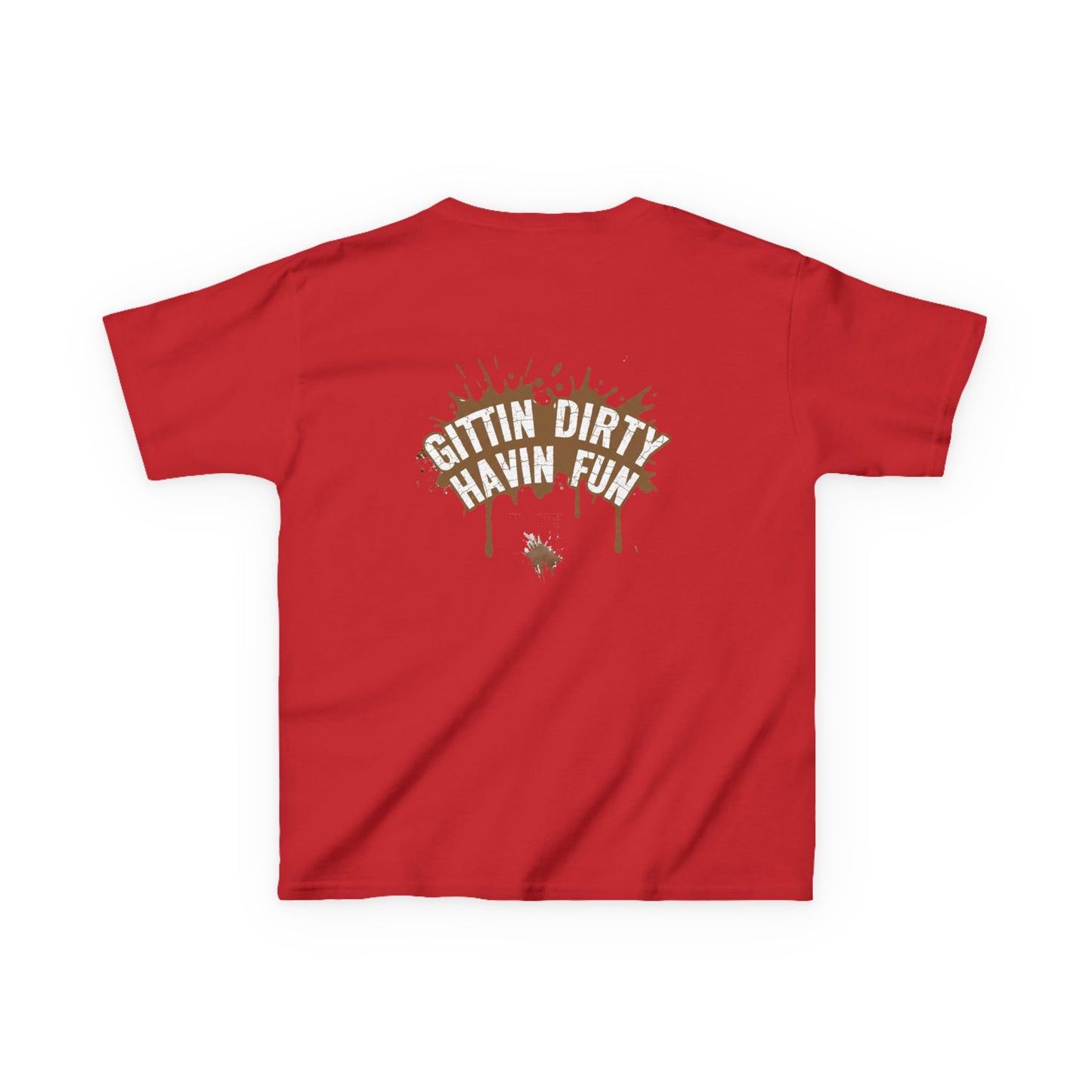 Kids Tee — 'Gittin' Dirty, Havin' Fun' Mud Splash Graphic