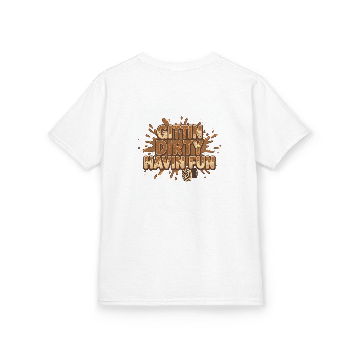 Kids T‑Shirt — "Gettin' Dirty Havin' Fun" Mud Play Graphic Tee