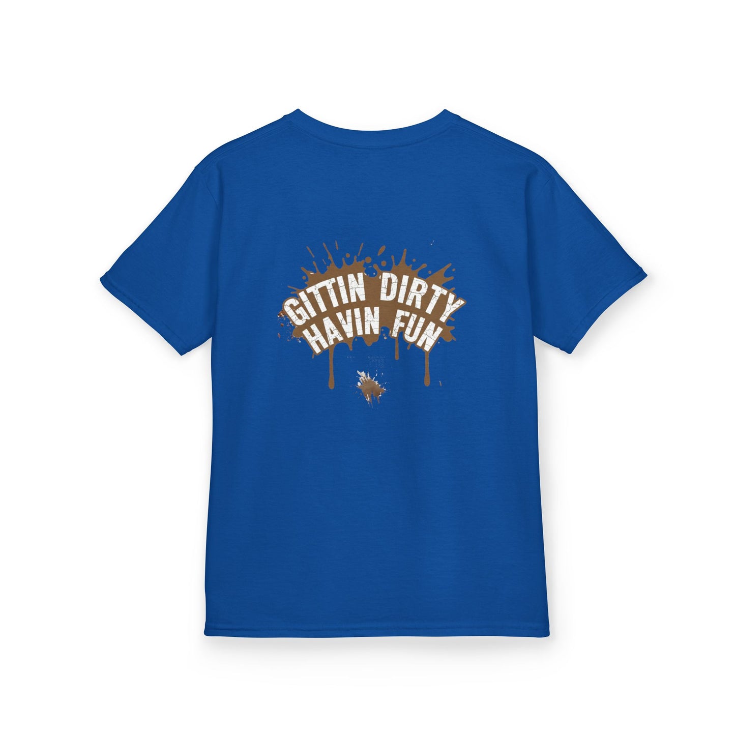 Kids Tee — 'Gittin' Dirty, Havin' Fun' Mud Splash Graphic