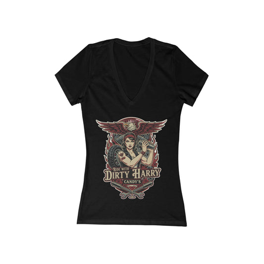 Women's Jersey Short Sleeve Deep V-Neck Tee