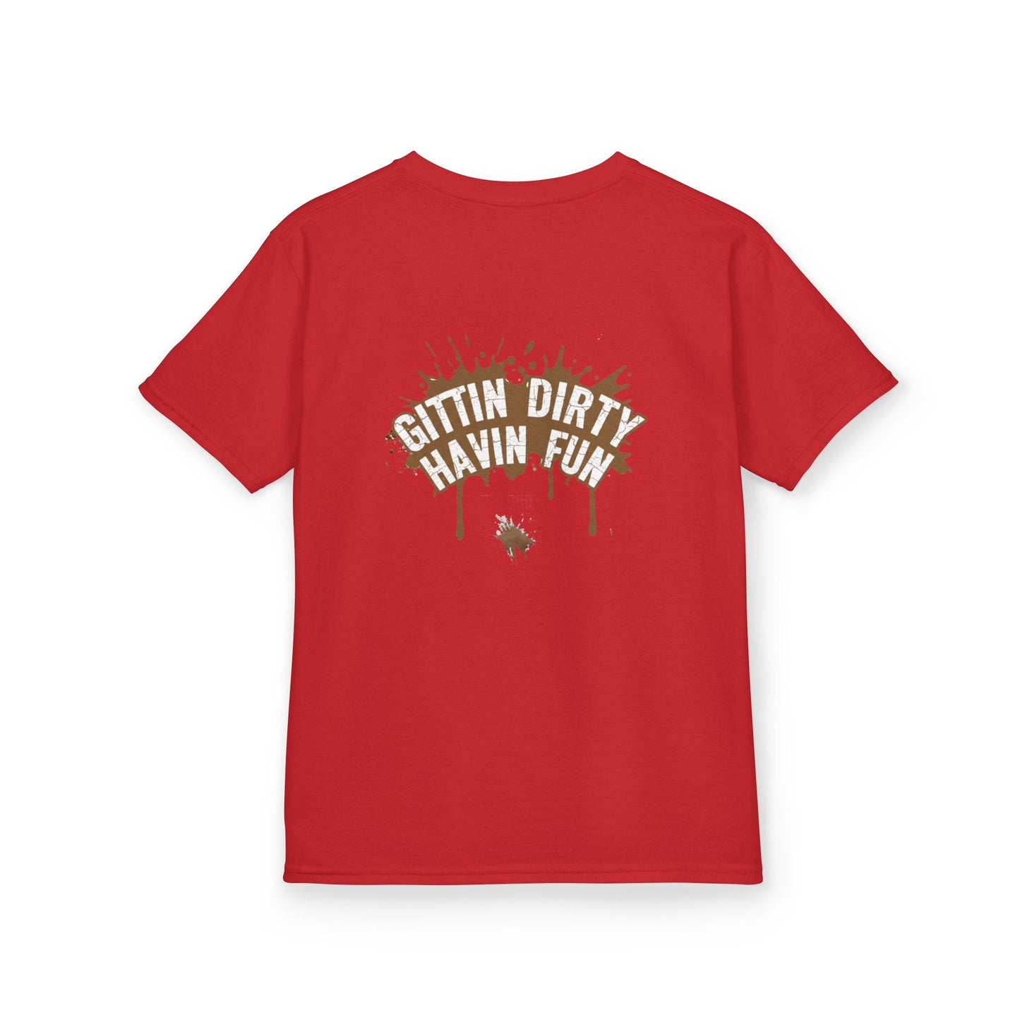 Kids Tee — 'Gittin' Dirty, Havin' Fun' Mud Splash Graphic