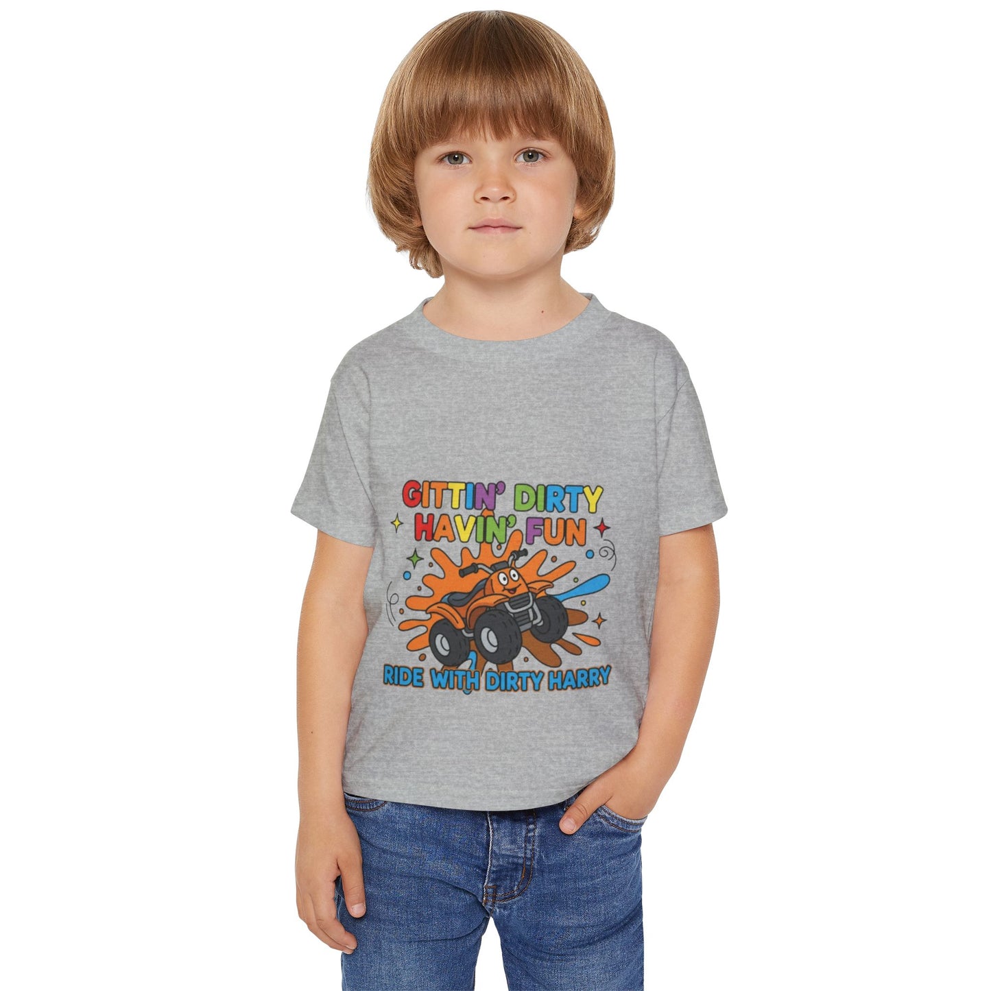 Gittin' Dirty Havin' Fun Toddler Tee — Kids Mud Truck Adventure Shirt