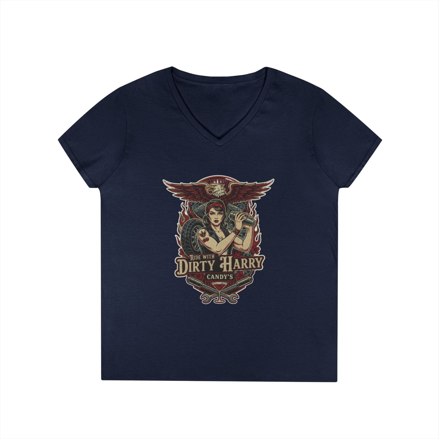 Candy V-Cut T-Shirt - Premium Women’s Slim Fit Jersey