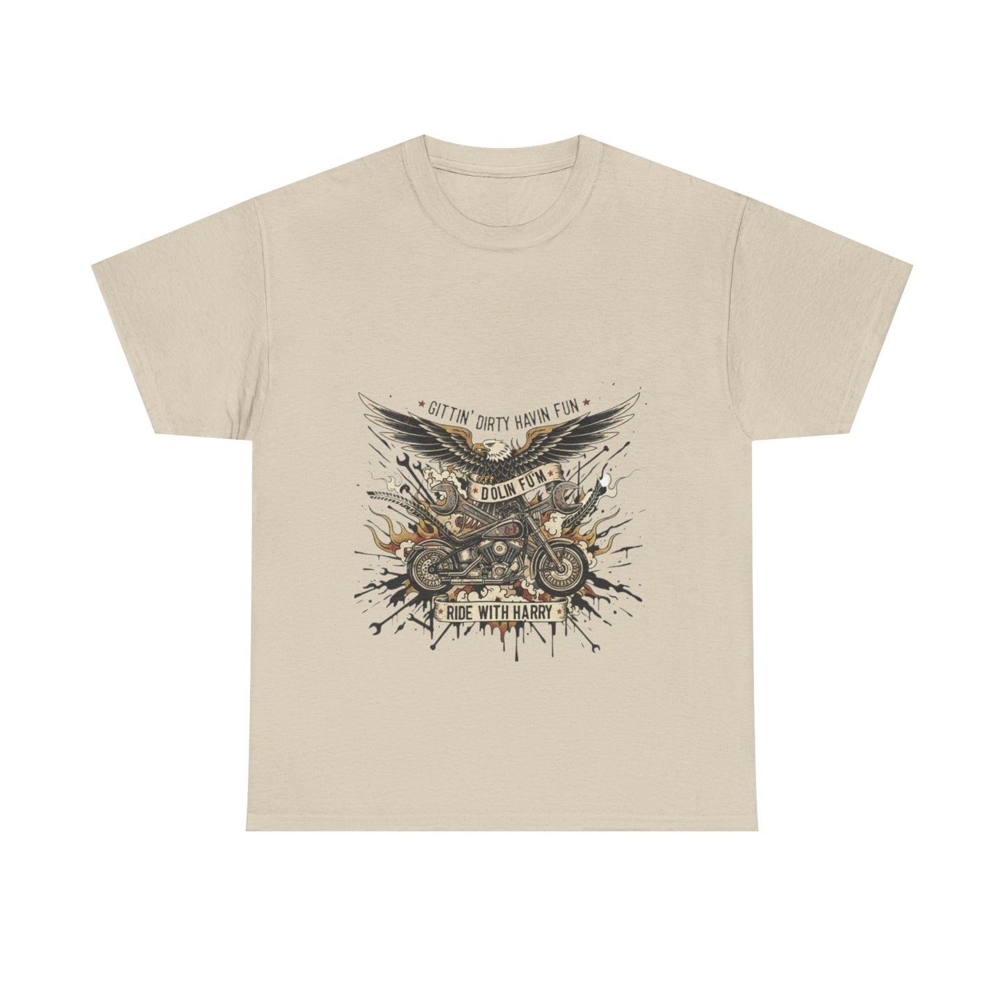 Ride With Dirty Harry Motorcycle Tee — Vintage Chopper Biker Graphic