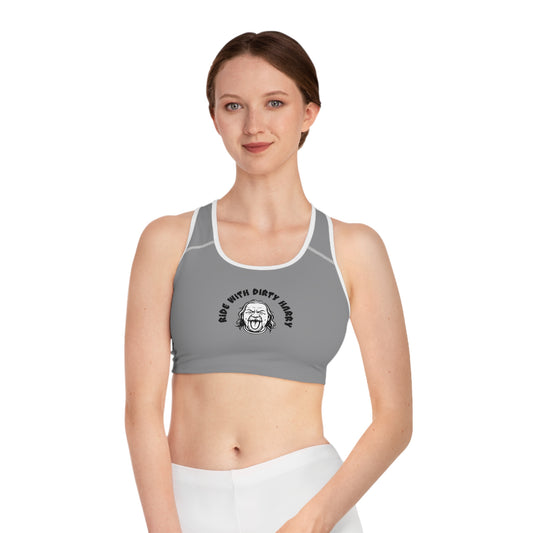 Dirtyharry Sports Bra — 'Let Dirtyharry Look Good on You' All-Over Print