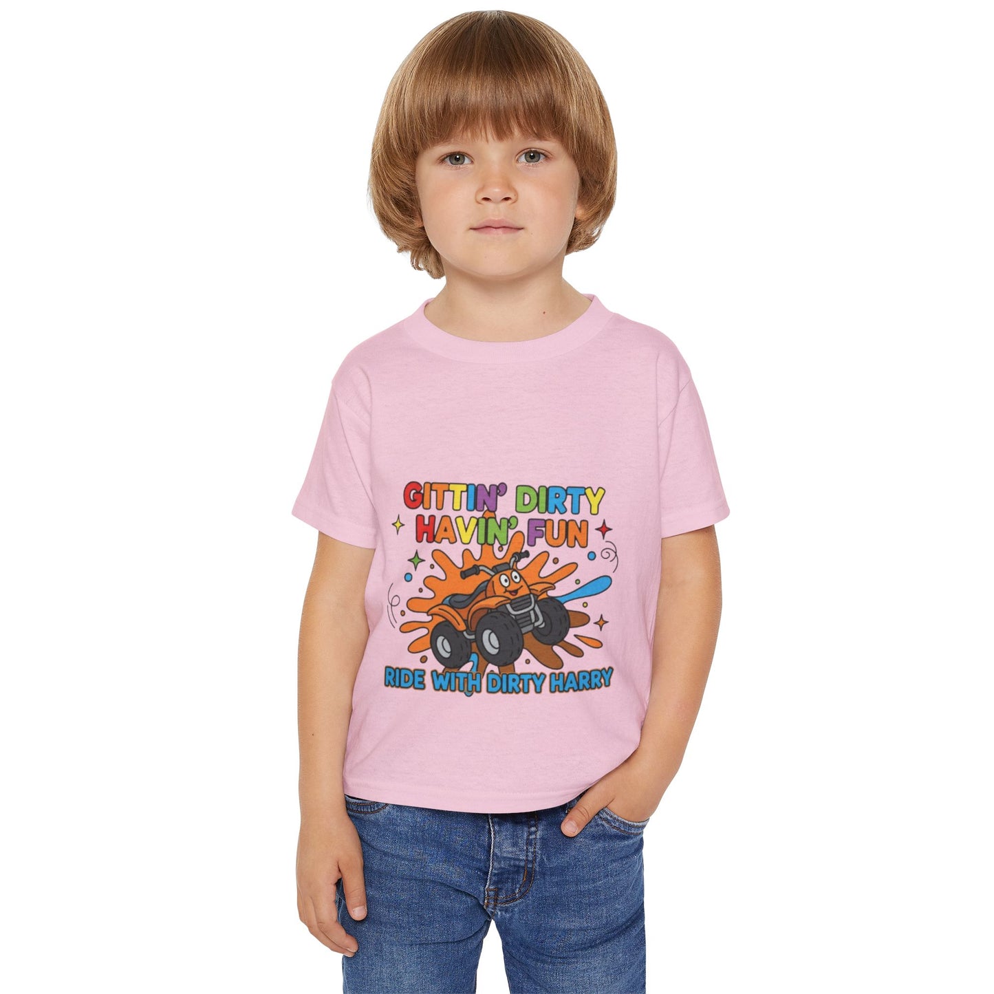 Gittin' Dirty Havin' Fun Toddler Tee — Kids Mud Truck Adventure Shirt