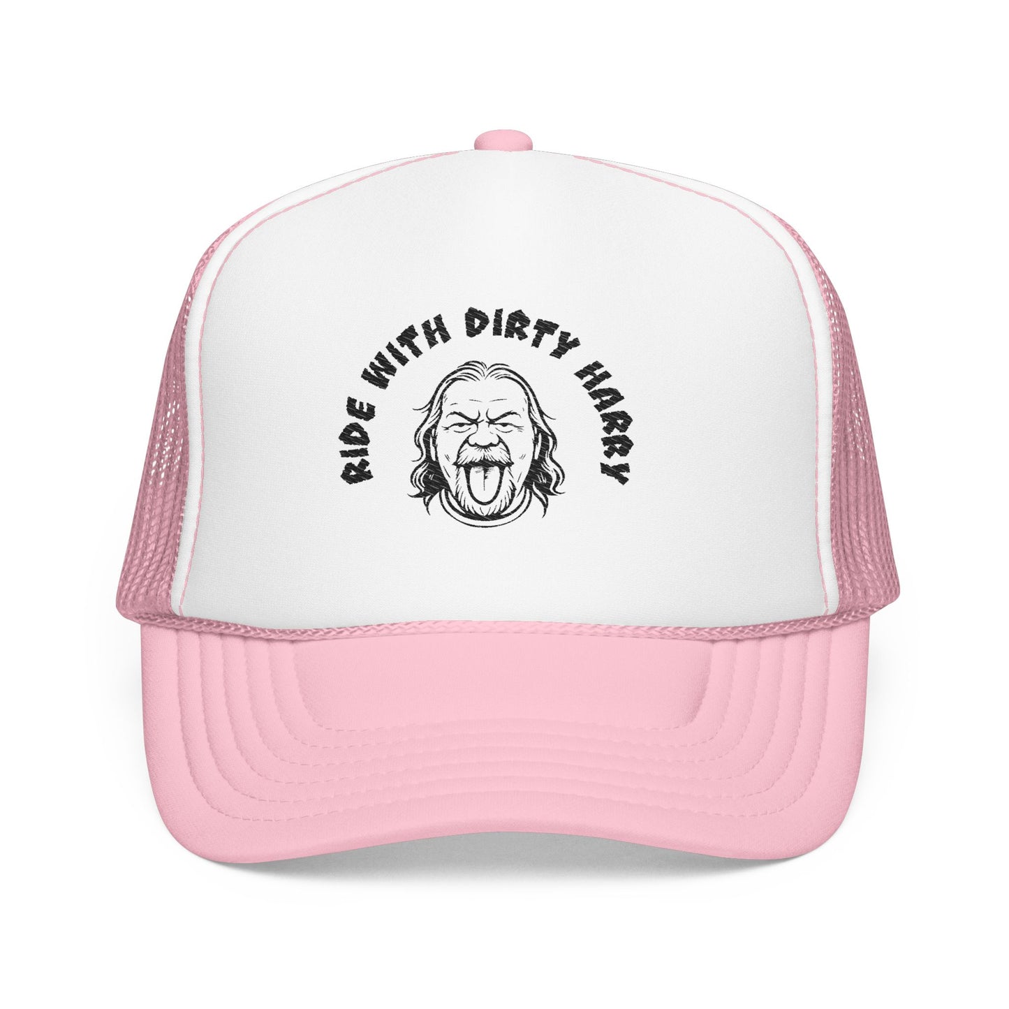 Bold Embroidered Foam Trucker Hat - Ride with Dirty Harry, Casual Cap, Summer Accessory, Outdoor Hat, Fun Gift Idea