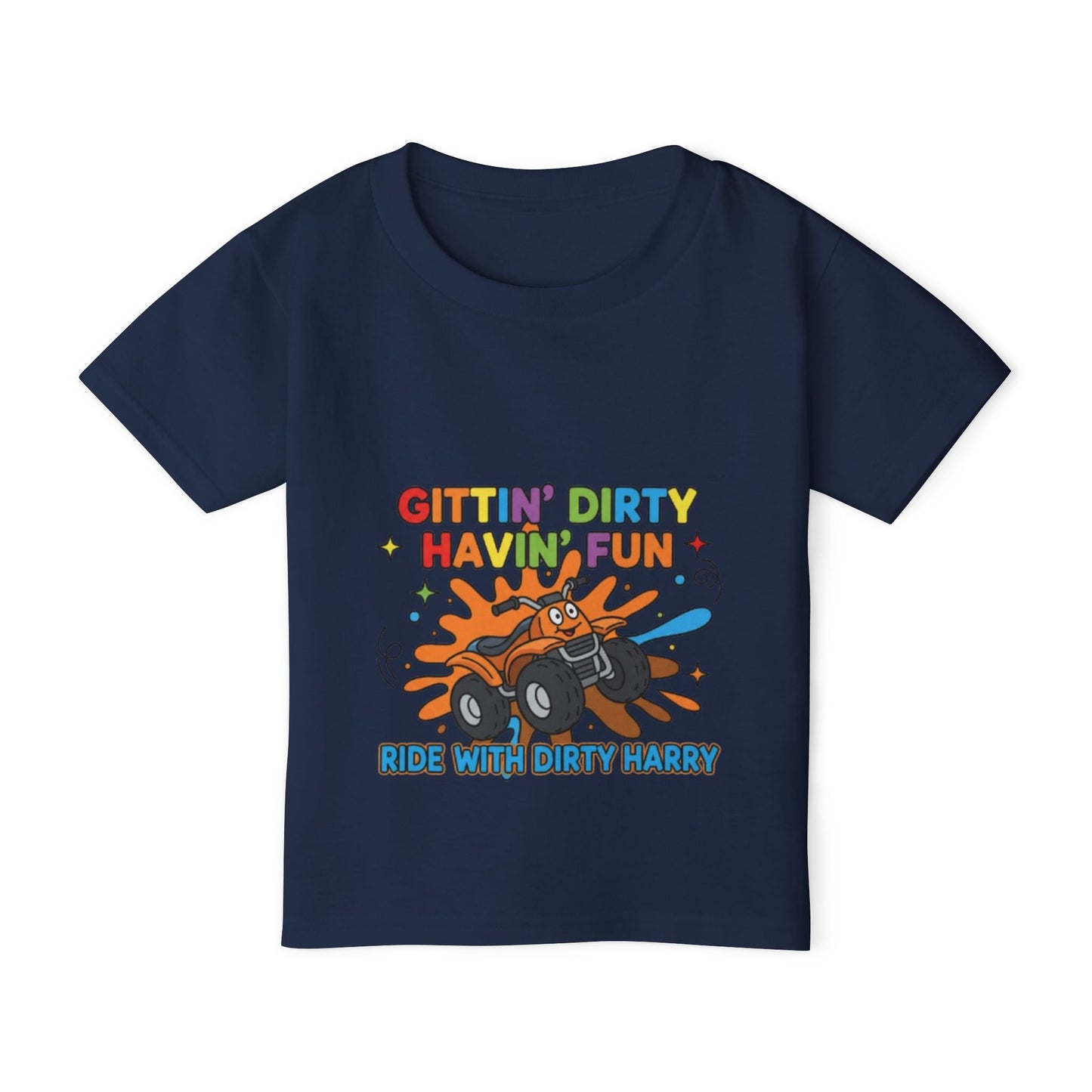 Gittin' Dirty Havin' Fun Toddler Tee — Kids Mud Truck Adventure Shirt