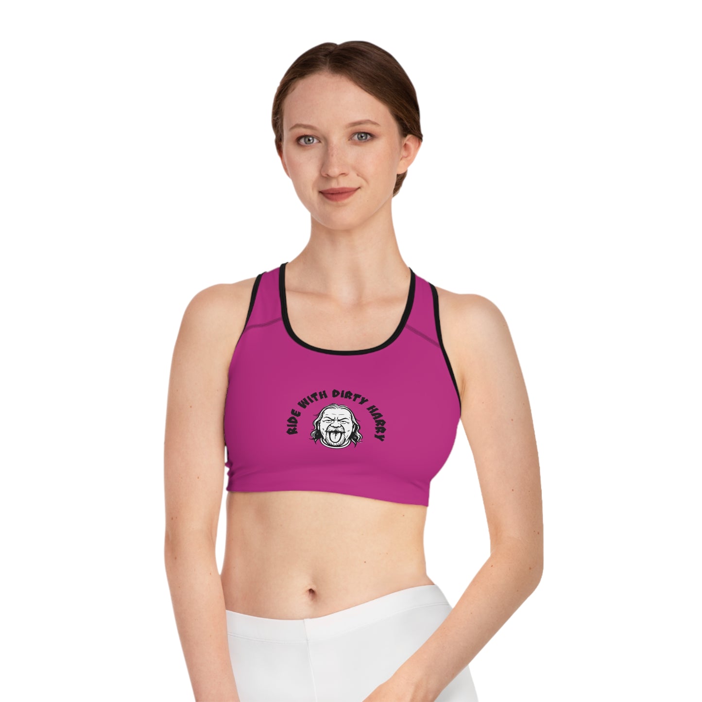 DirtyHarry 'Looks Good On You' Sports Bra — All-Over Print Activewear