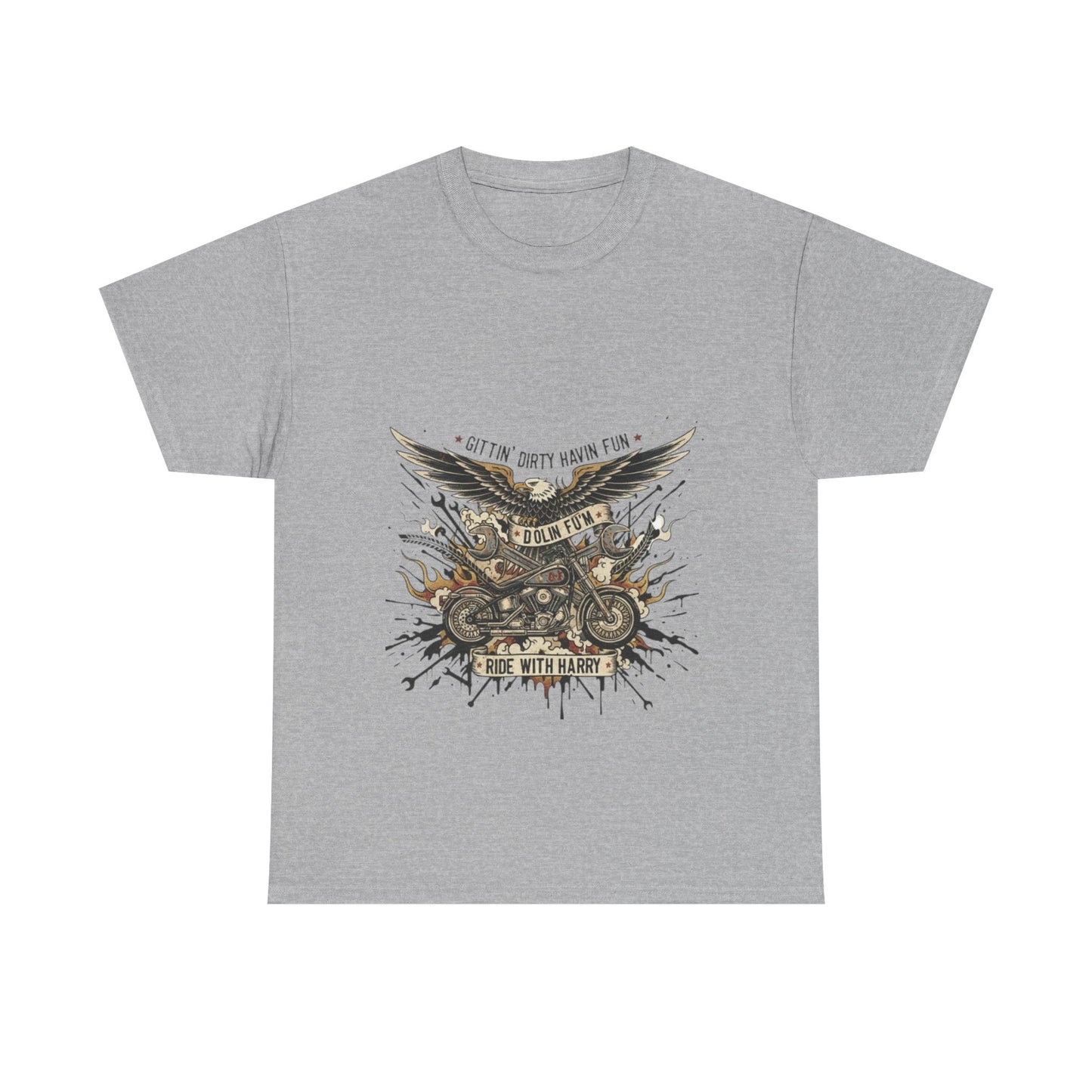 Ride With Dirty Harry Motorcycle Tee — Vintage Chopper Biker Graphic