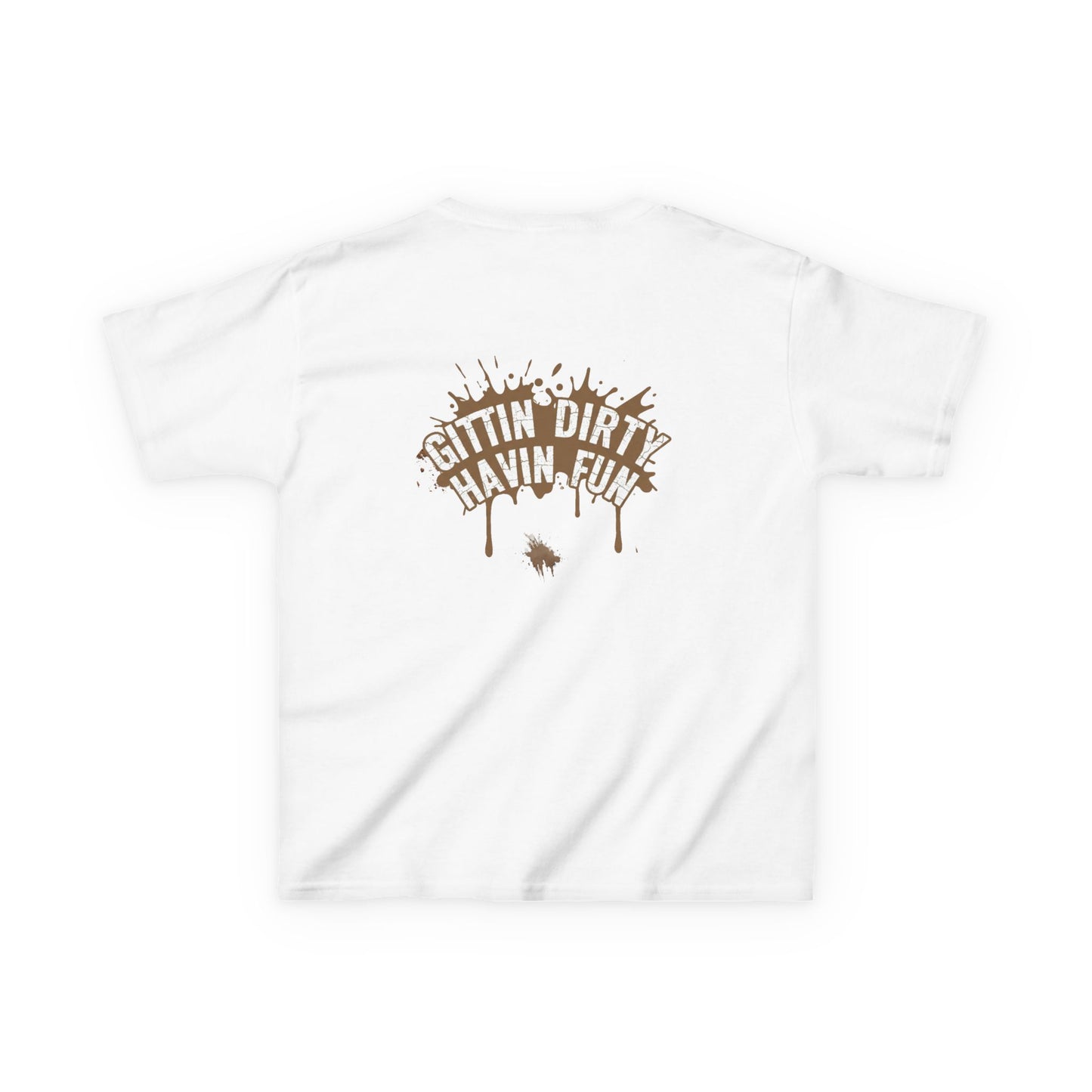 Kids Tee — 'Gittin' Dirty, Havin' Fun' Mud Splash Graphic