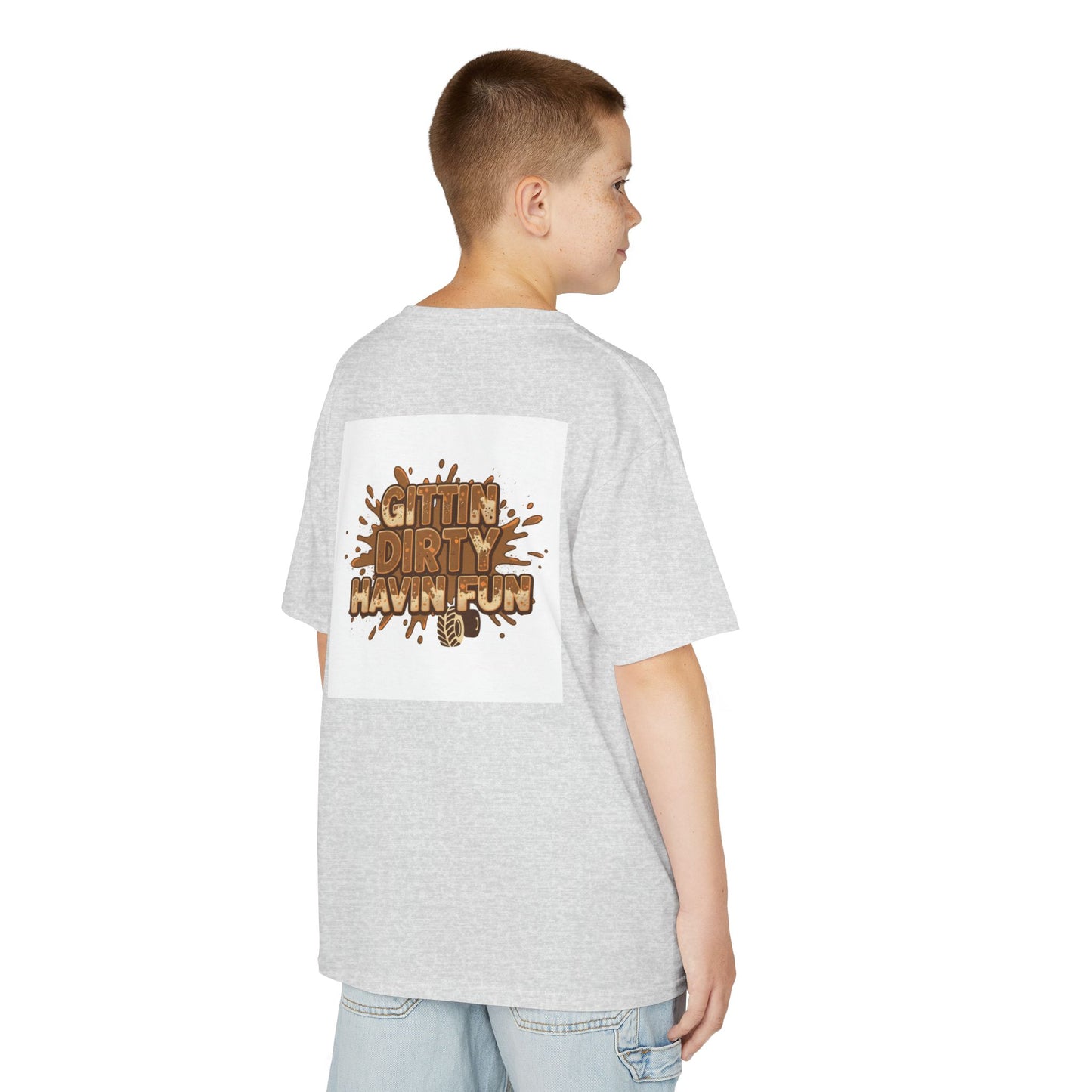 Kids T‑Shirt — "Gettin' Dirty Havin' Fun" Mud Play Graphic Tee