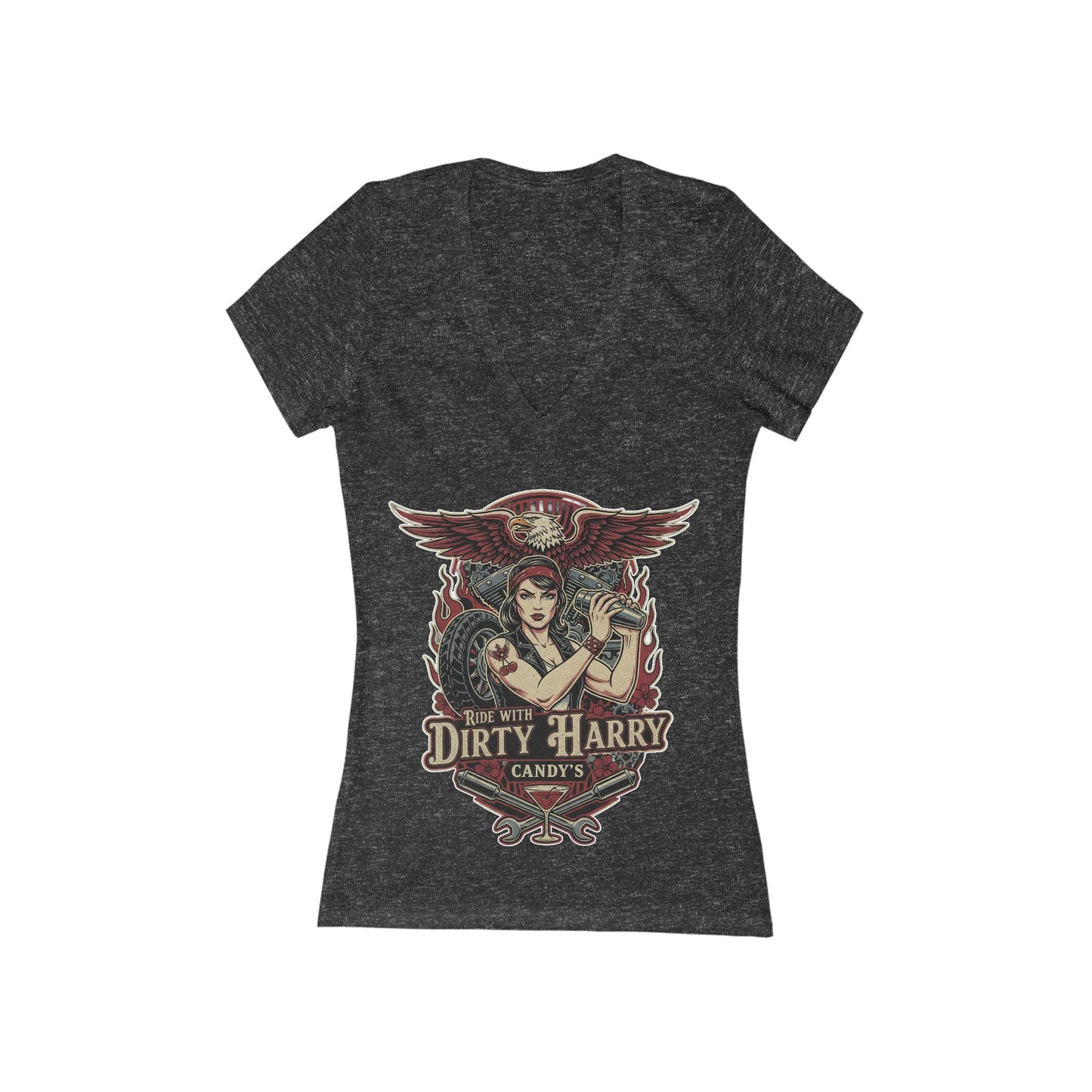 Women's Jersey Short Sleeve Deep V-Neck Tee