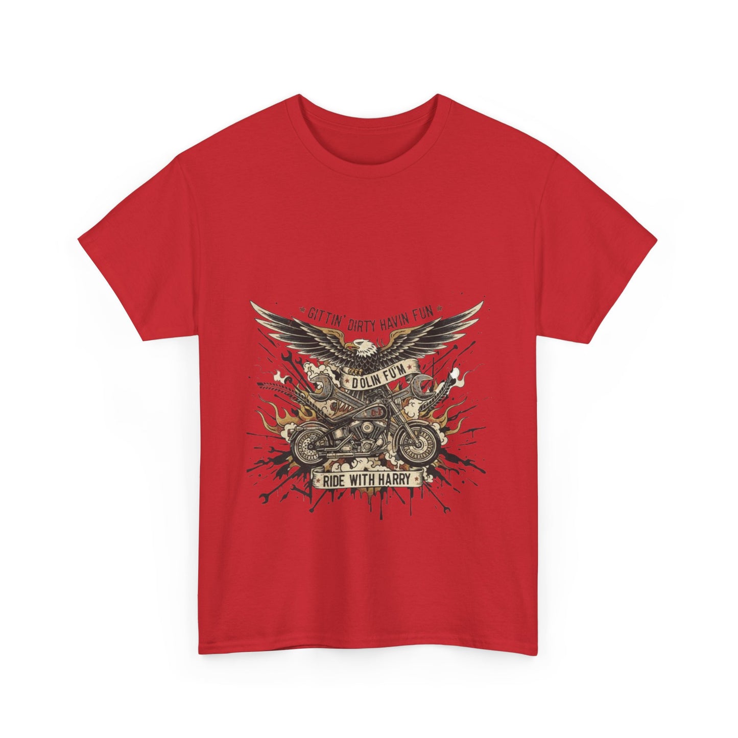 Ride With Dirty Harry Motorcycle Tee — Vintage Chopper Biker Graphic