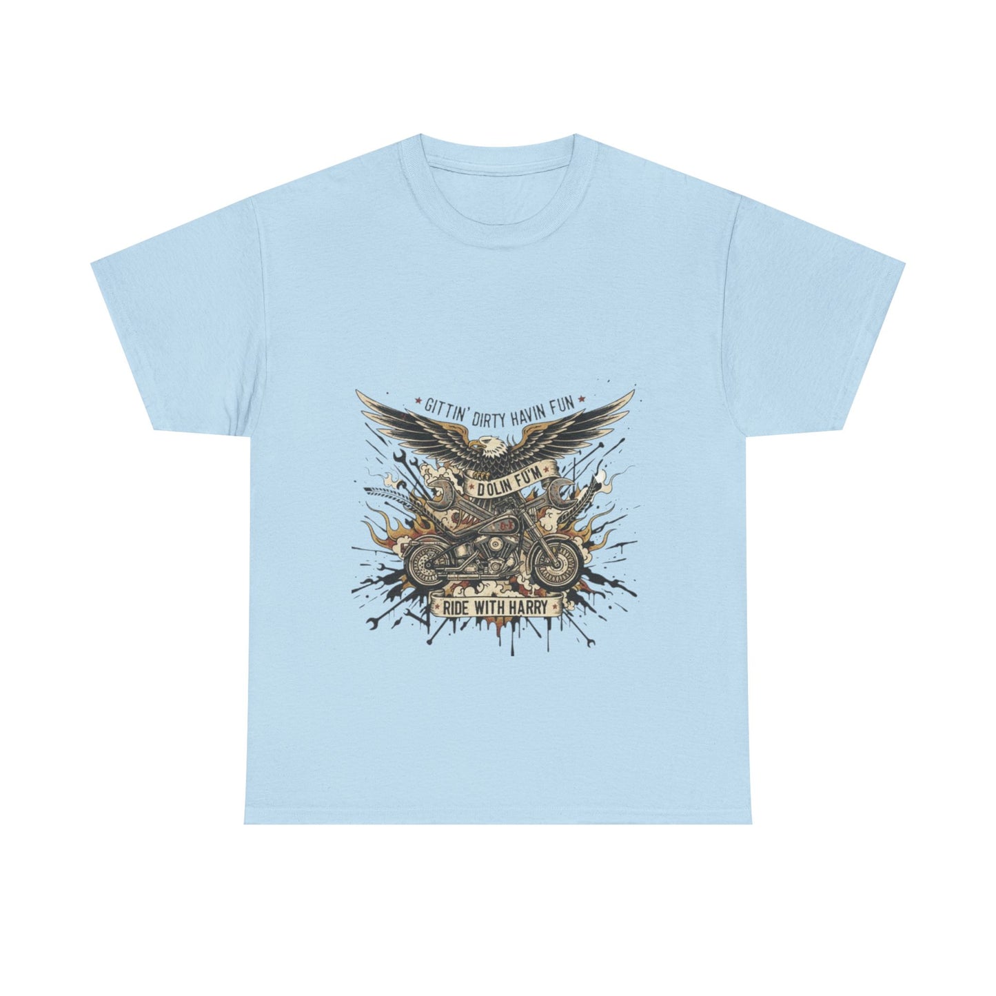 Ride With Dirty Harry Motorcycle Tee — Vintage Chopper Biker Graphic