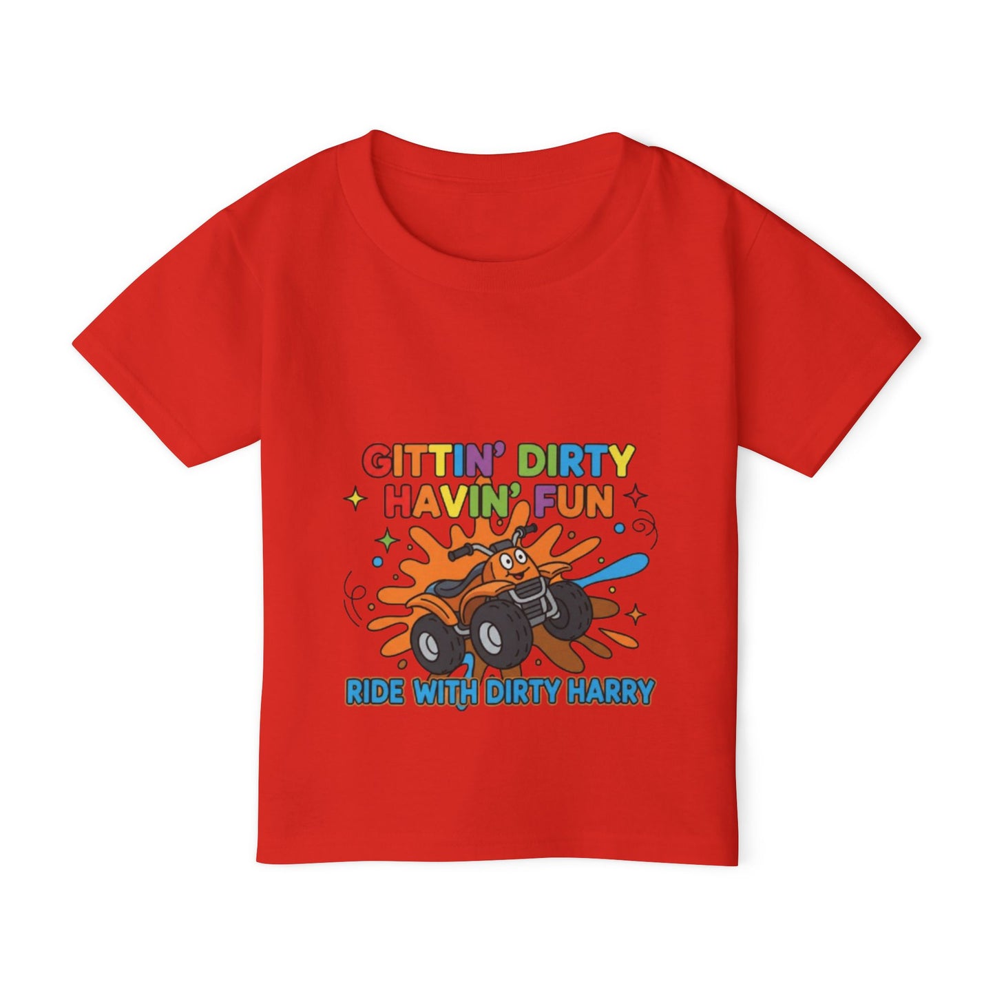 Gittin' Dirty Havin' Fun Toddler Tee — Kids Mud Truck Adventure Shirt