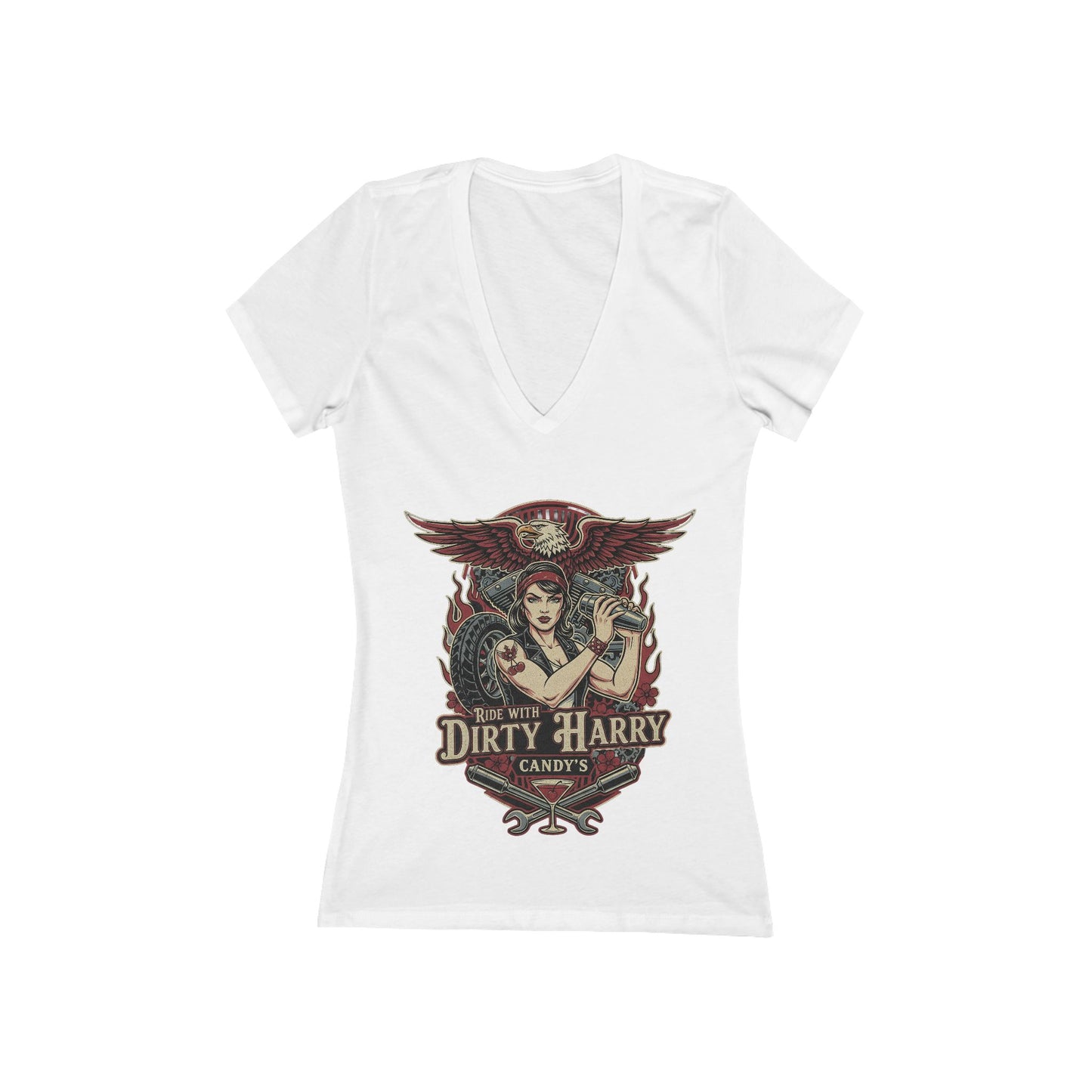 Women's Jersey Short Sleeve Deep V-Neck Tee