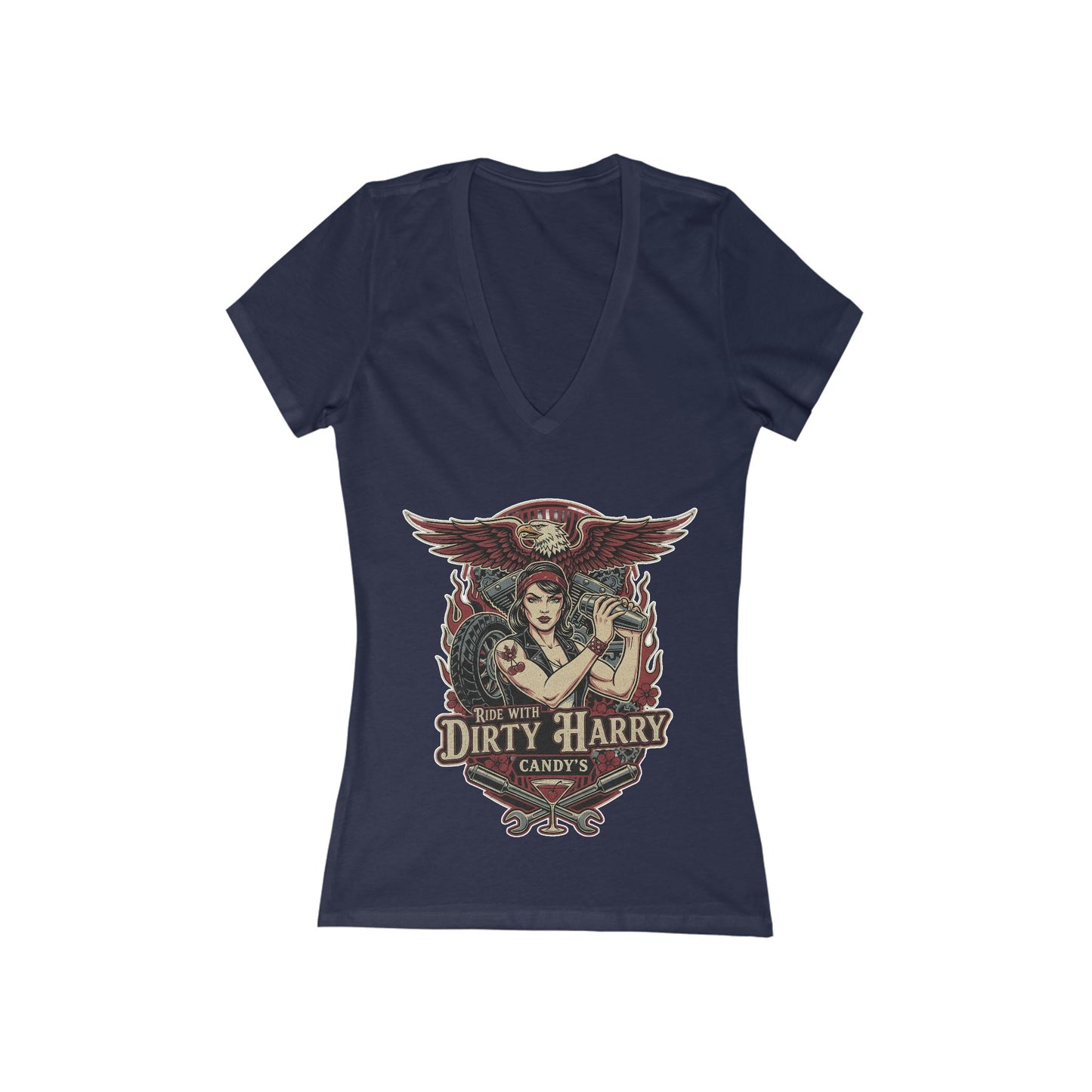 Women's Jersey Short Sleeve Deep V-Neck Tee