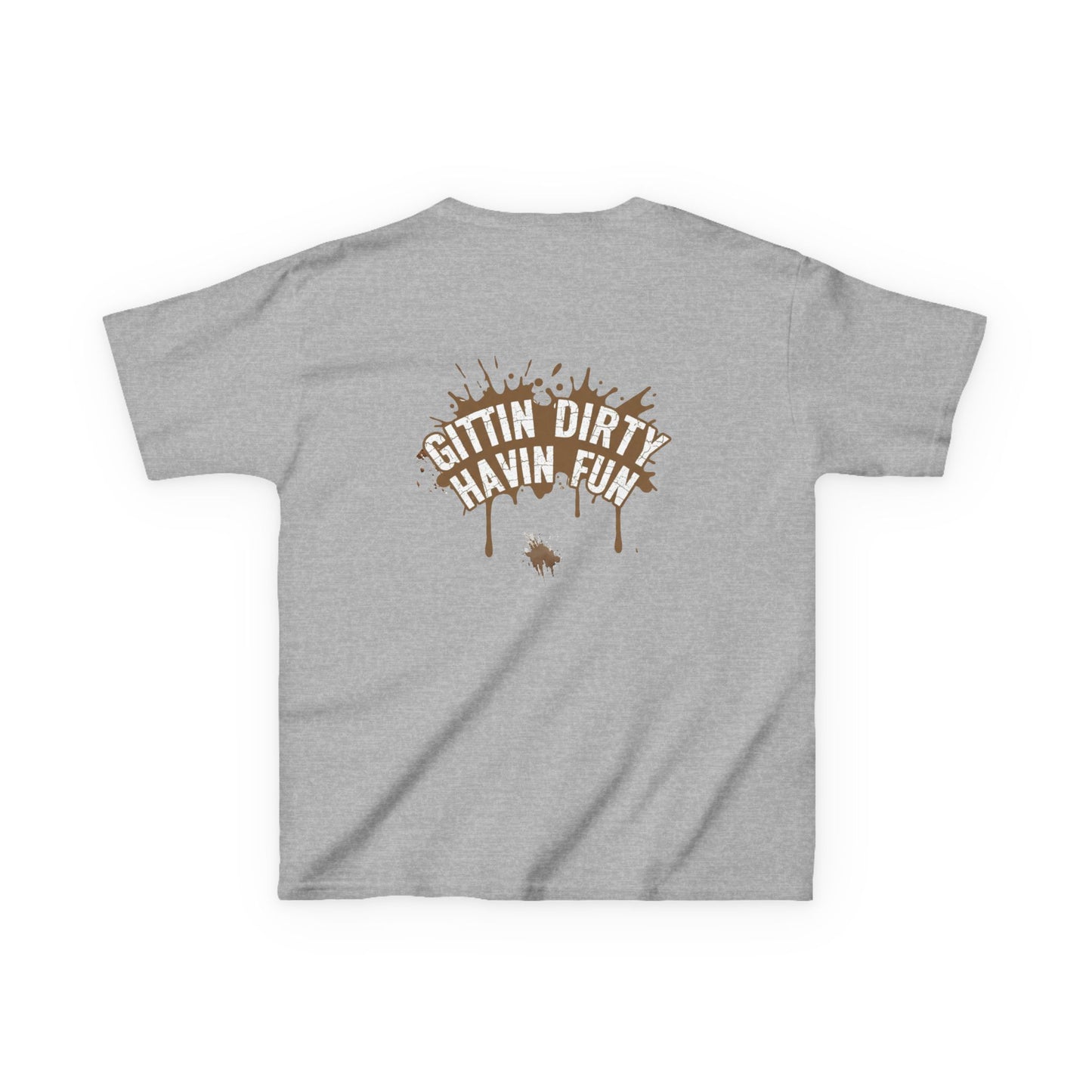 Kids Tee — 'Gittin' Dirty, Havin' Fun' Mud Splash Graphic