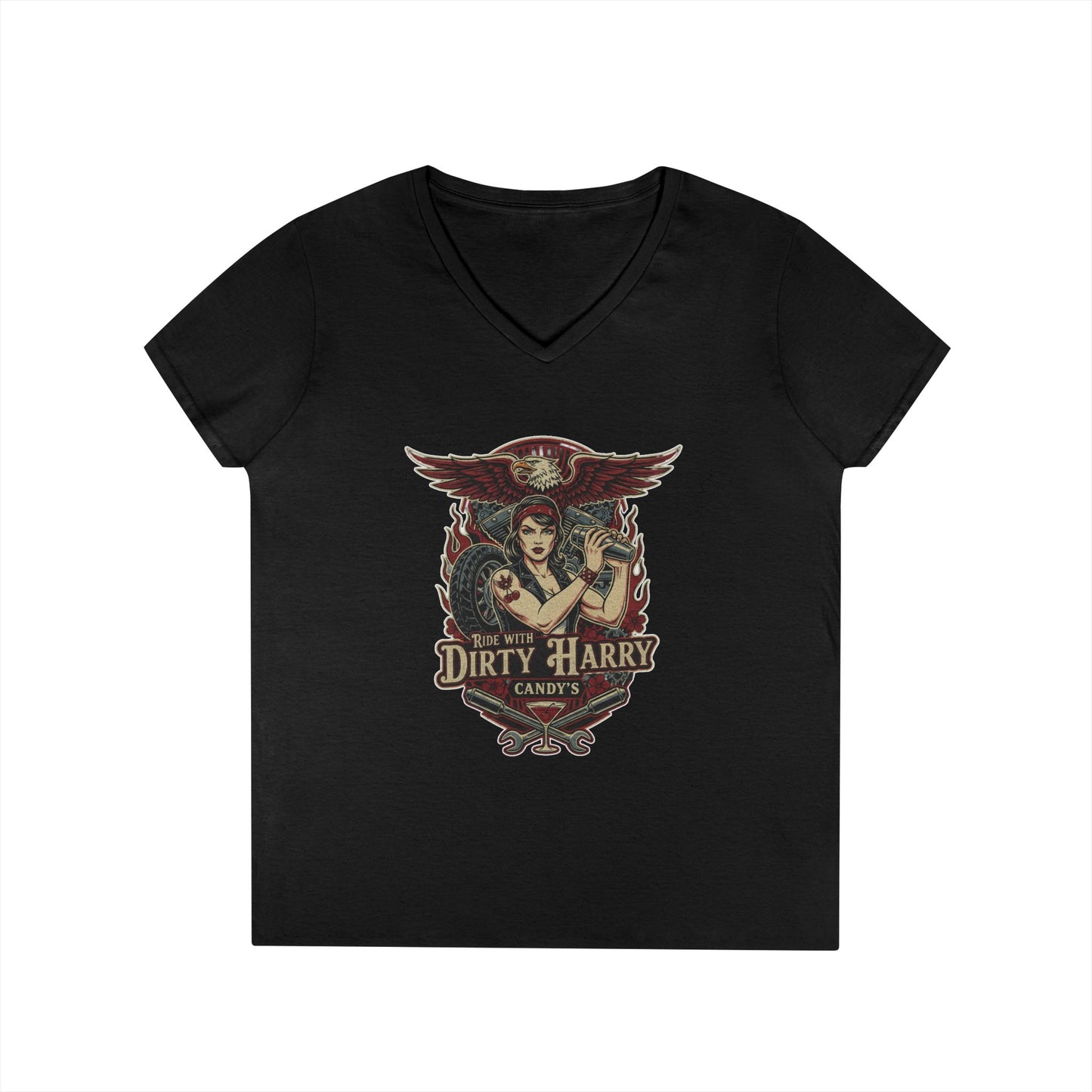 Candy V-Cut T-Shirt - Premium Women’s Slim Fit Jersey