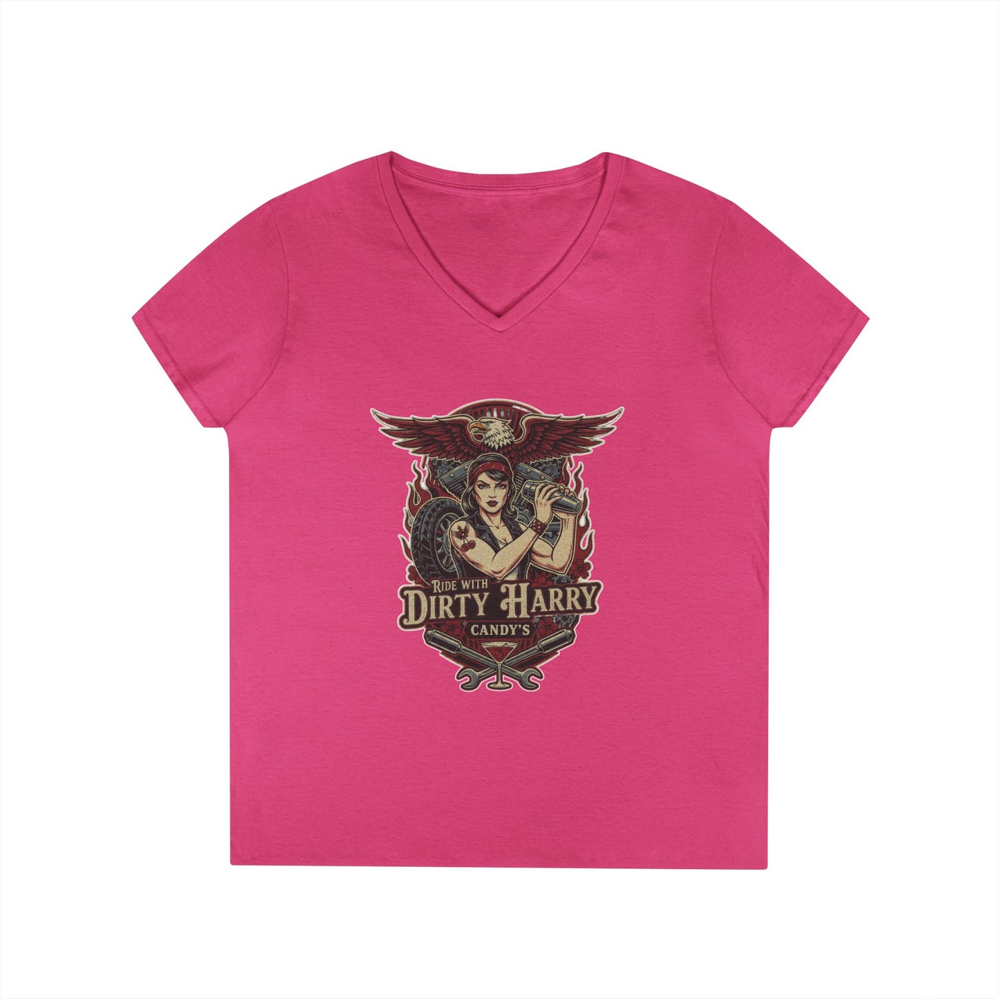 Candy V-Cut T-Shirt - Premium Women’s Slim Fit Jersey